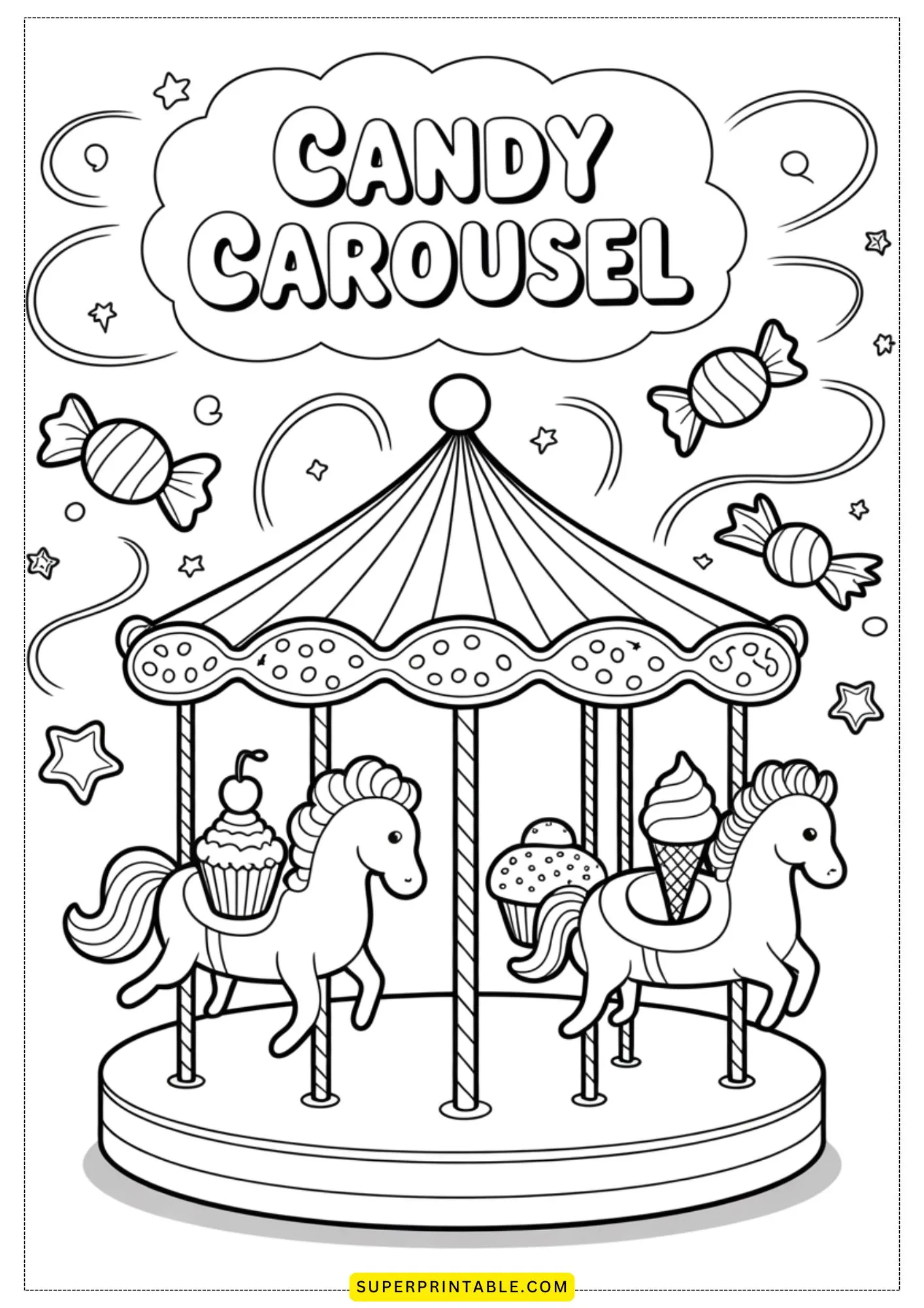 Sweet Candy Adventures Coloring Pages 1