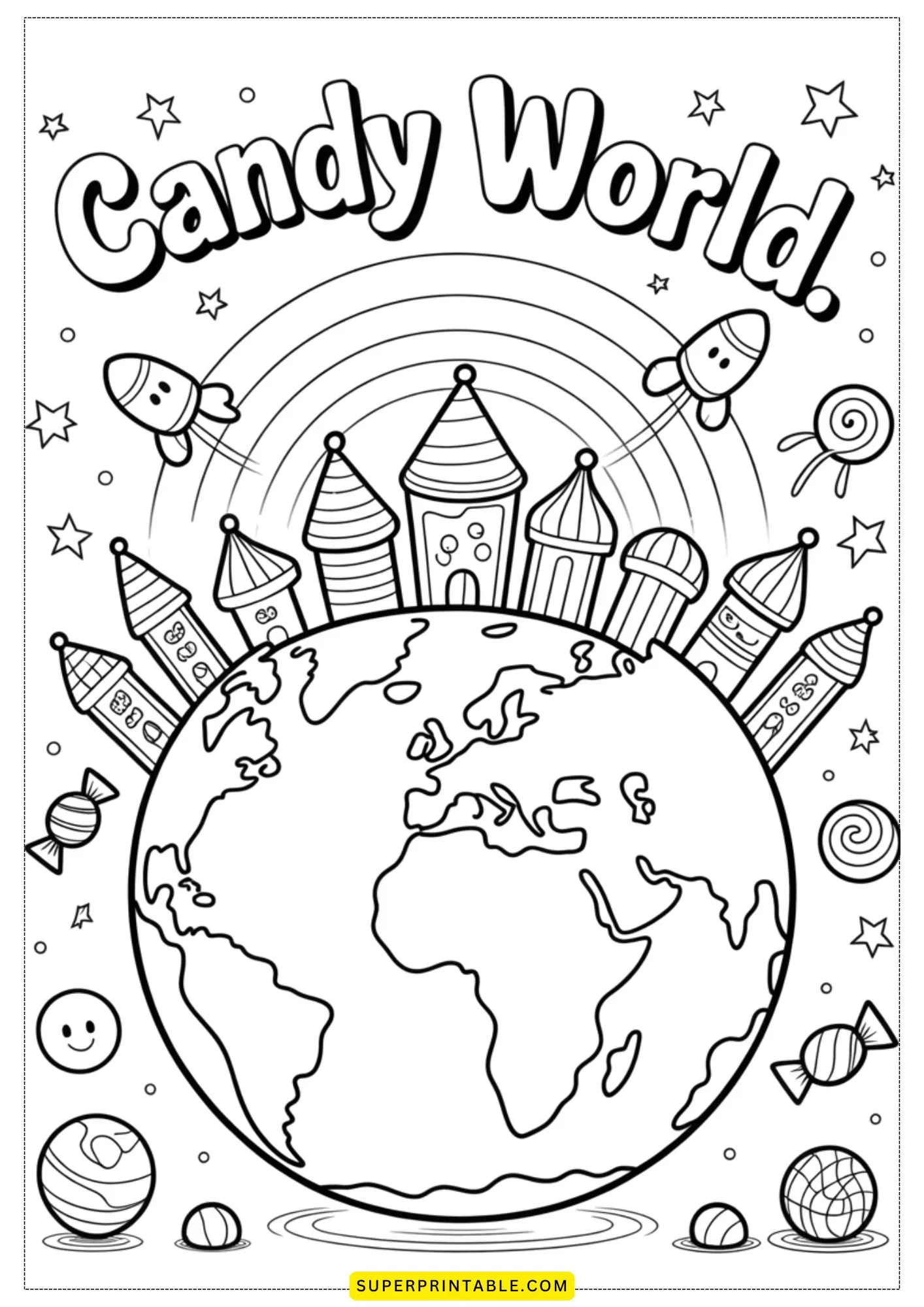 Sweet Candy Adventures Coloring Pages 2