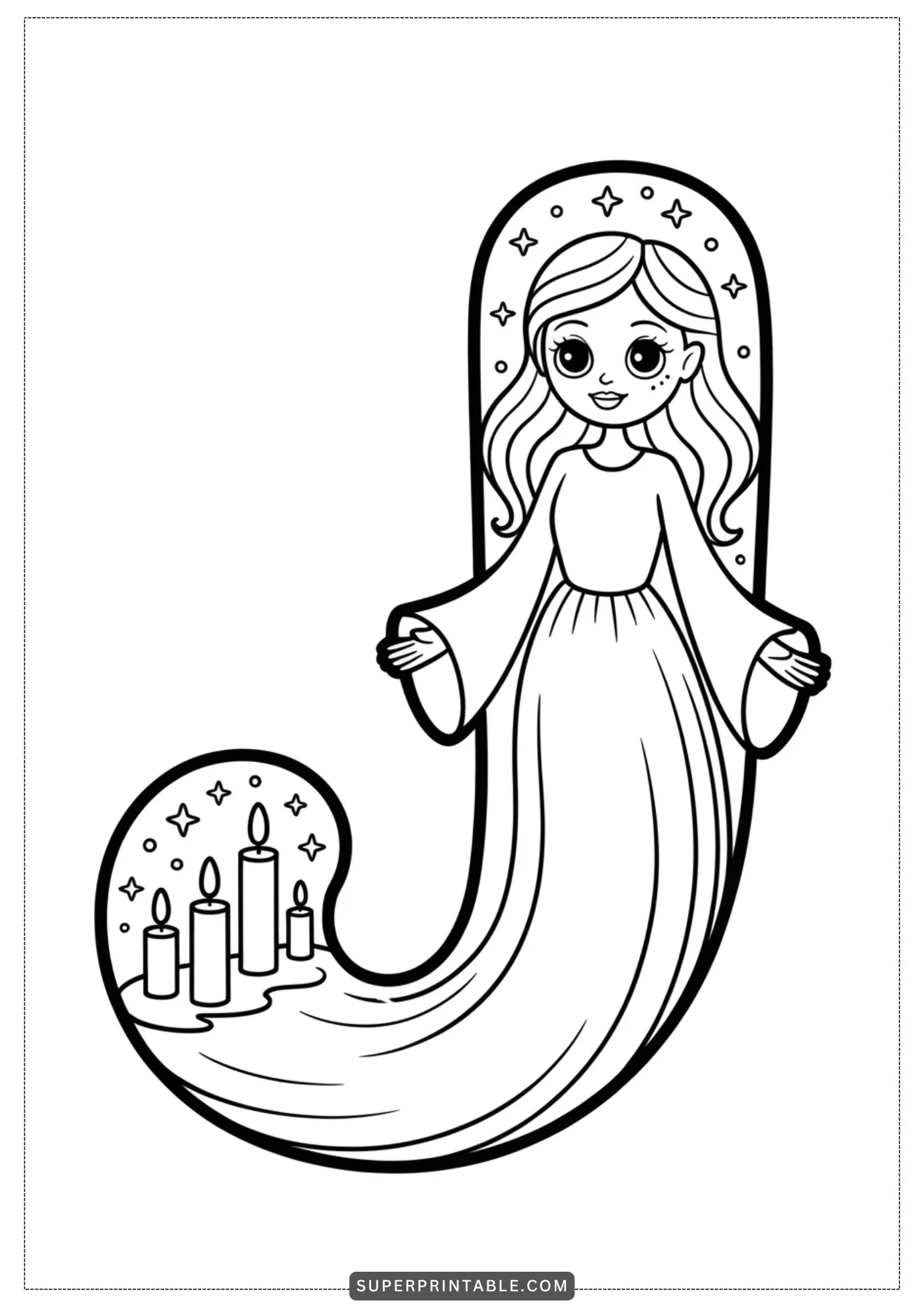 The Gentle Ghost Lady Alphabet Coloring Pages 10
