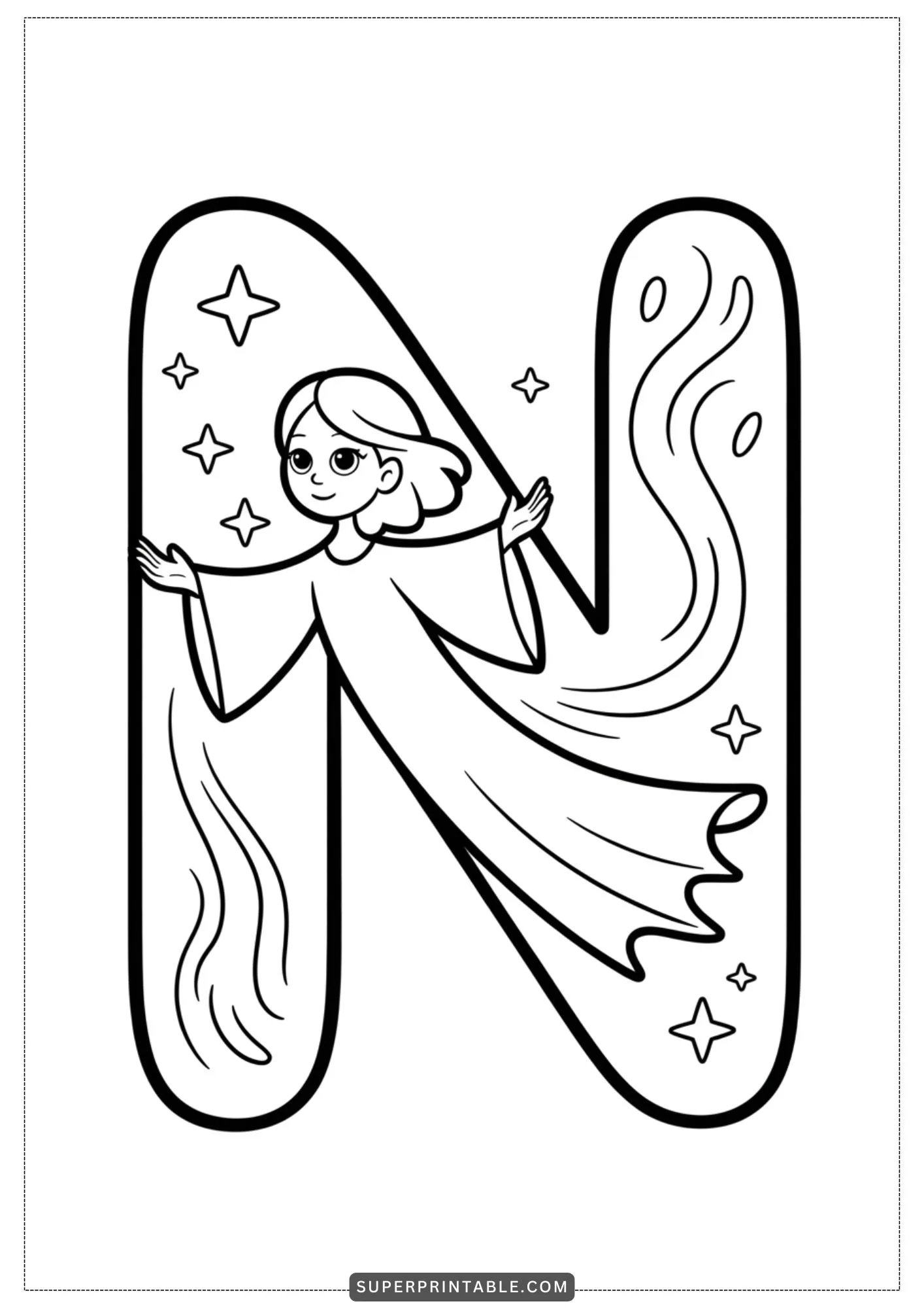 The Gentle Ghost Lady Alphabet Coloring Pages 14