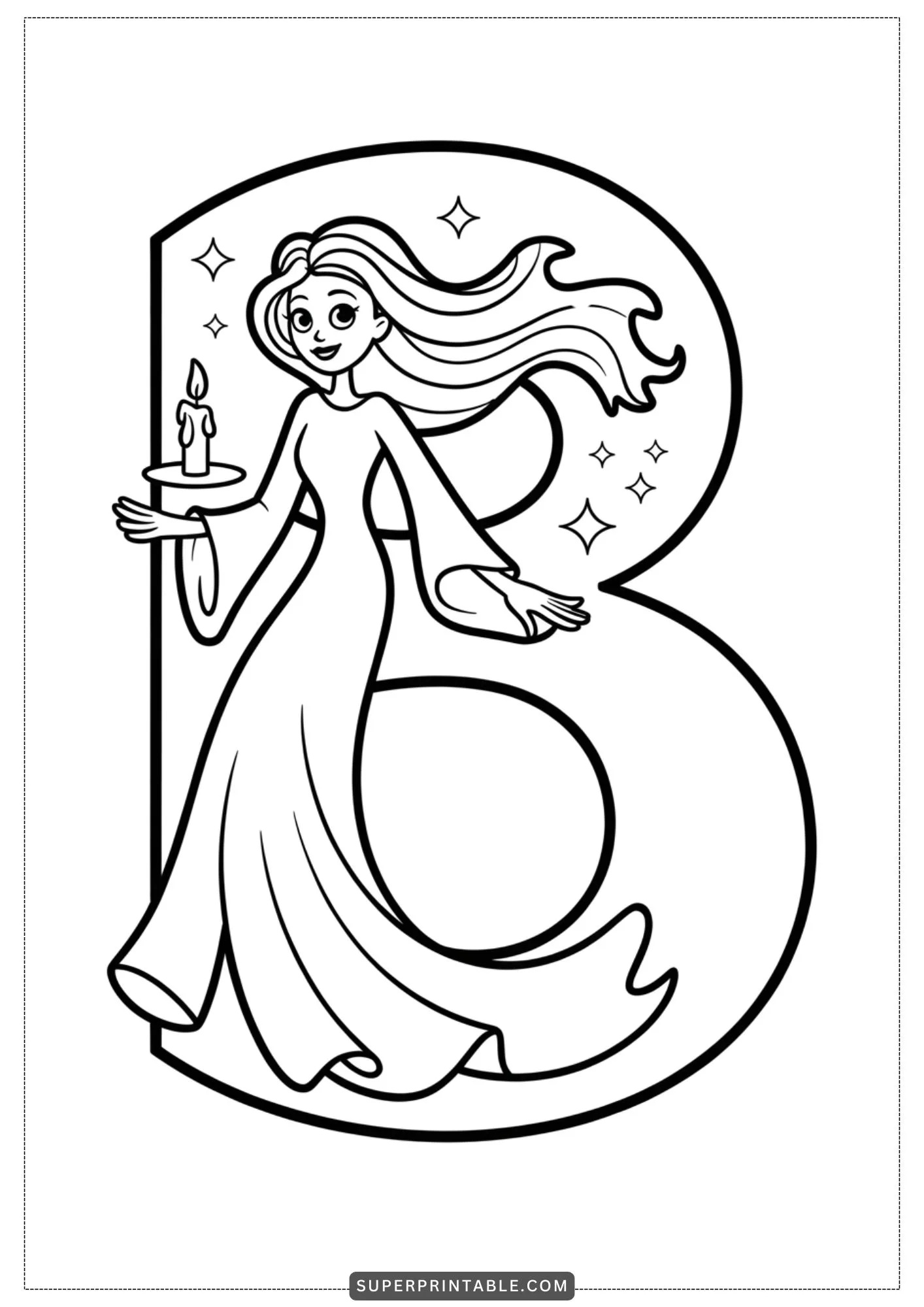 The Gentle Ghost Lady Alphabet Coloring Pages 2