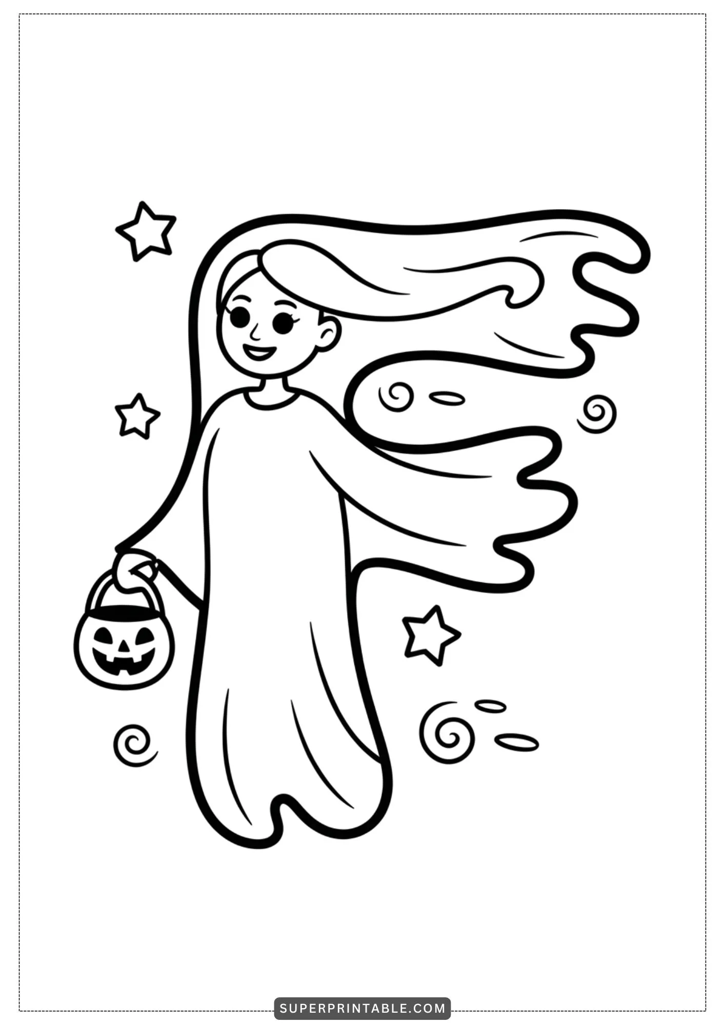 The Gentle Ghost Lady Alphabet Coloring Pages 6