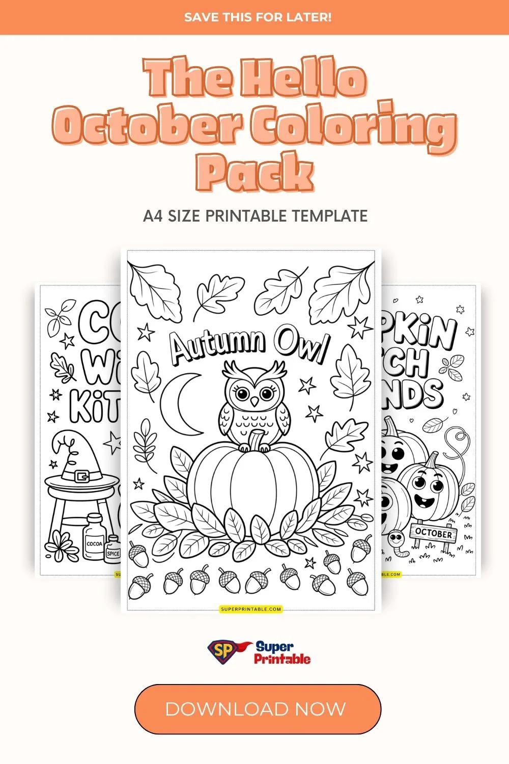 The Hello October Coloring Pack Pinterest Image