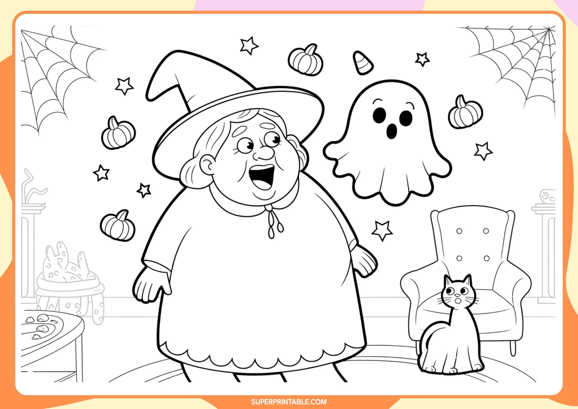 The Old Lady Who Swallowed a Ghost Coloring Pages 2