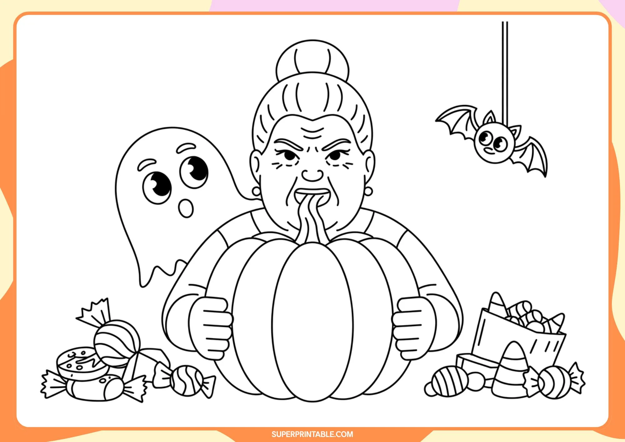 The Old Lady Who Swallowed a Ghost Coloring Pages 4