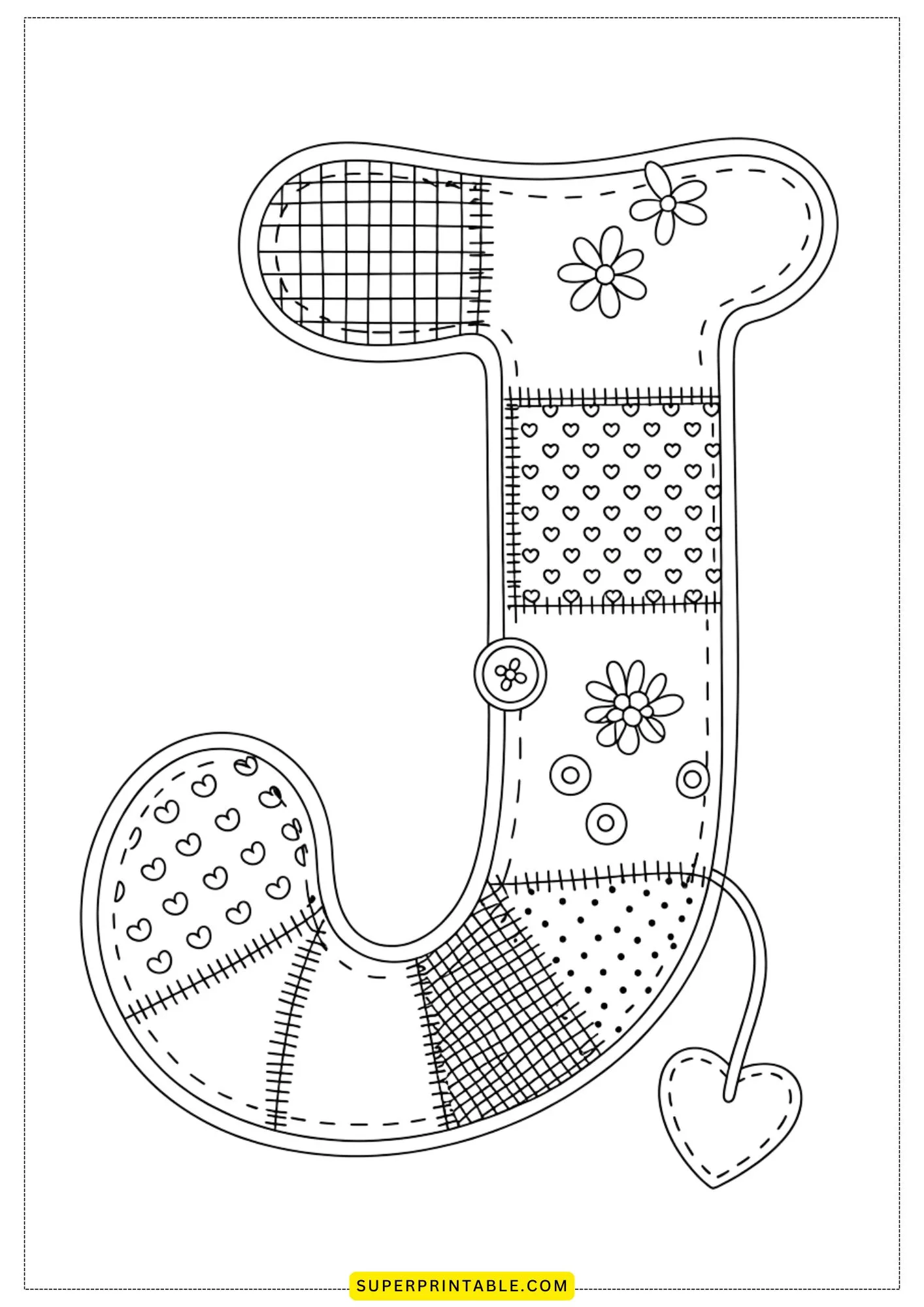 The Quilted Letters Collection Coloring Pages 10