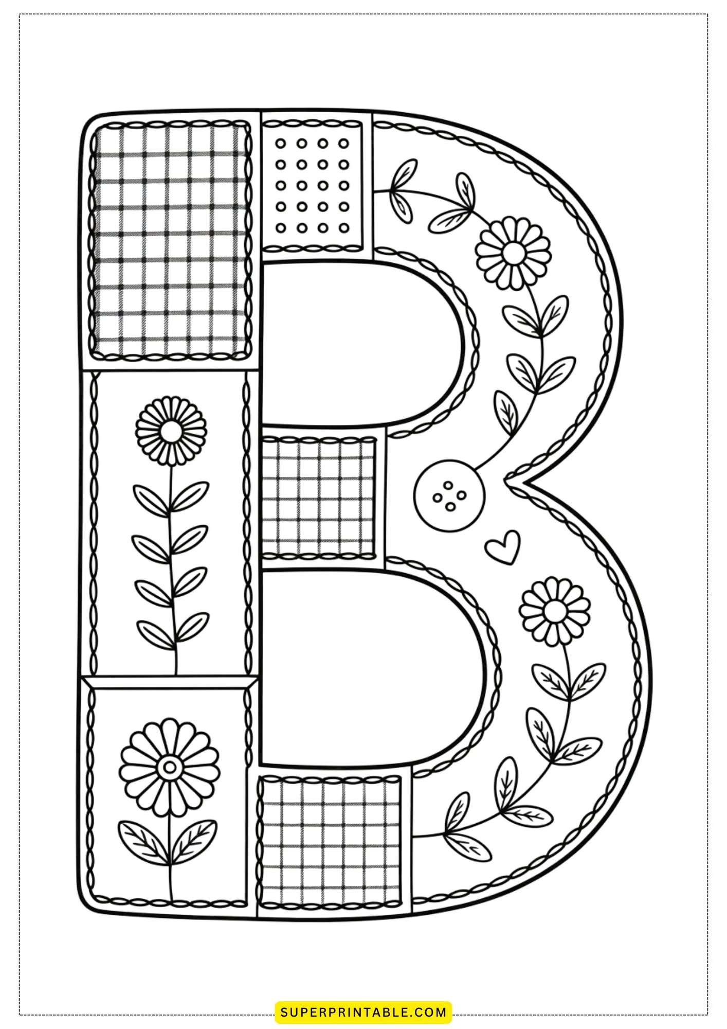 The Quilted Letters Collection Coloring Pages 2