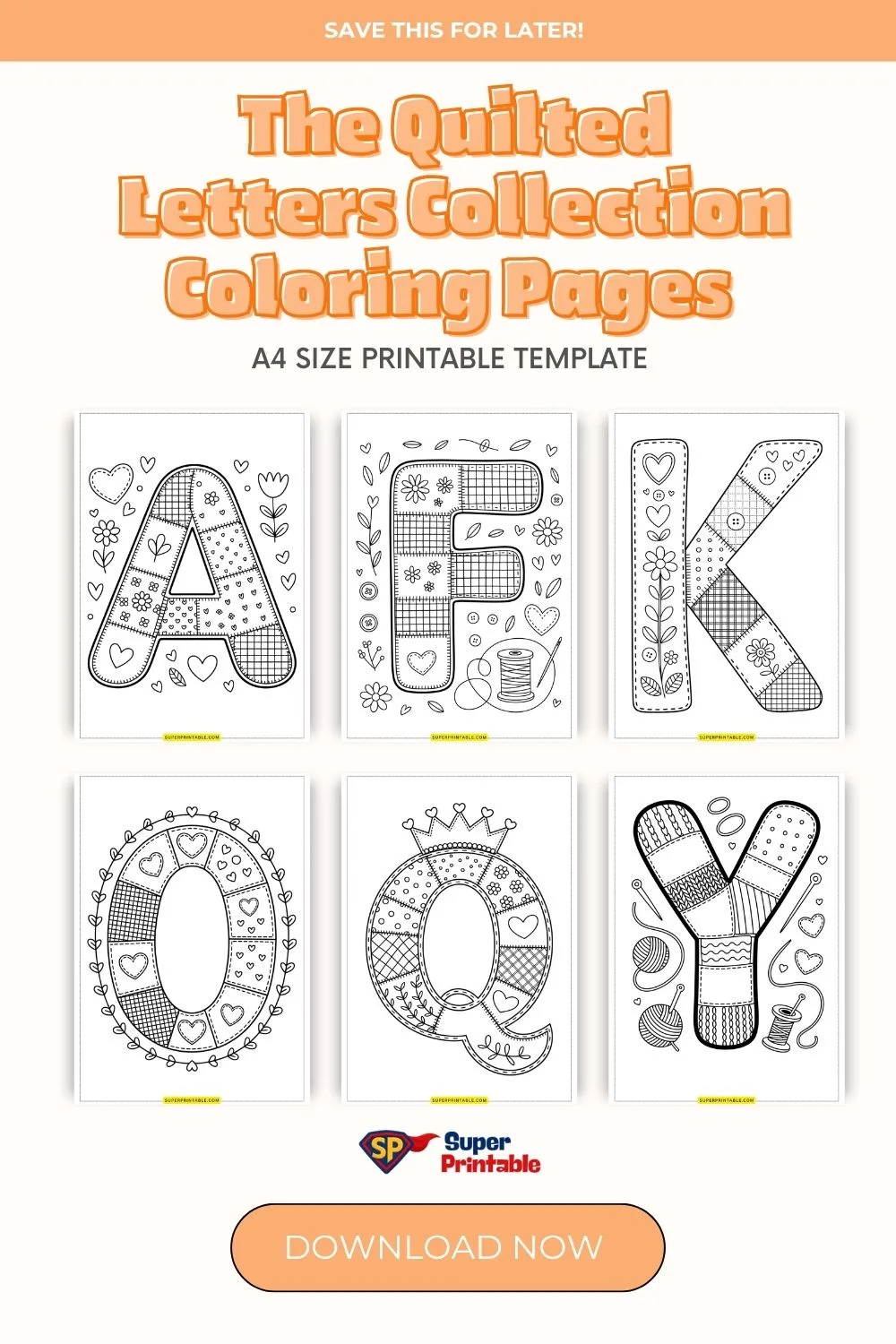 The Quilted Letters Collection Coloring Pages Pinterest Image