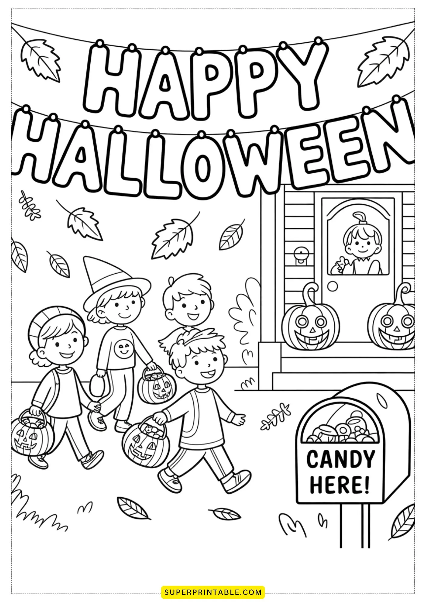 Trick or Treat Adventures Coloring Pages 3