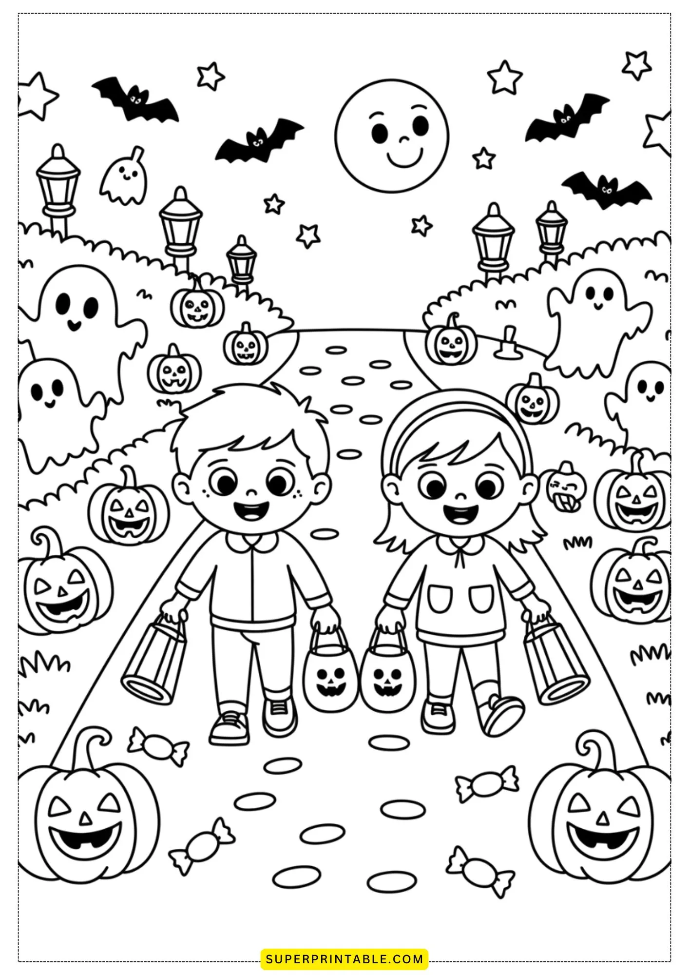 Trick or Treat Adventures Coloring Pages 4