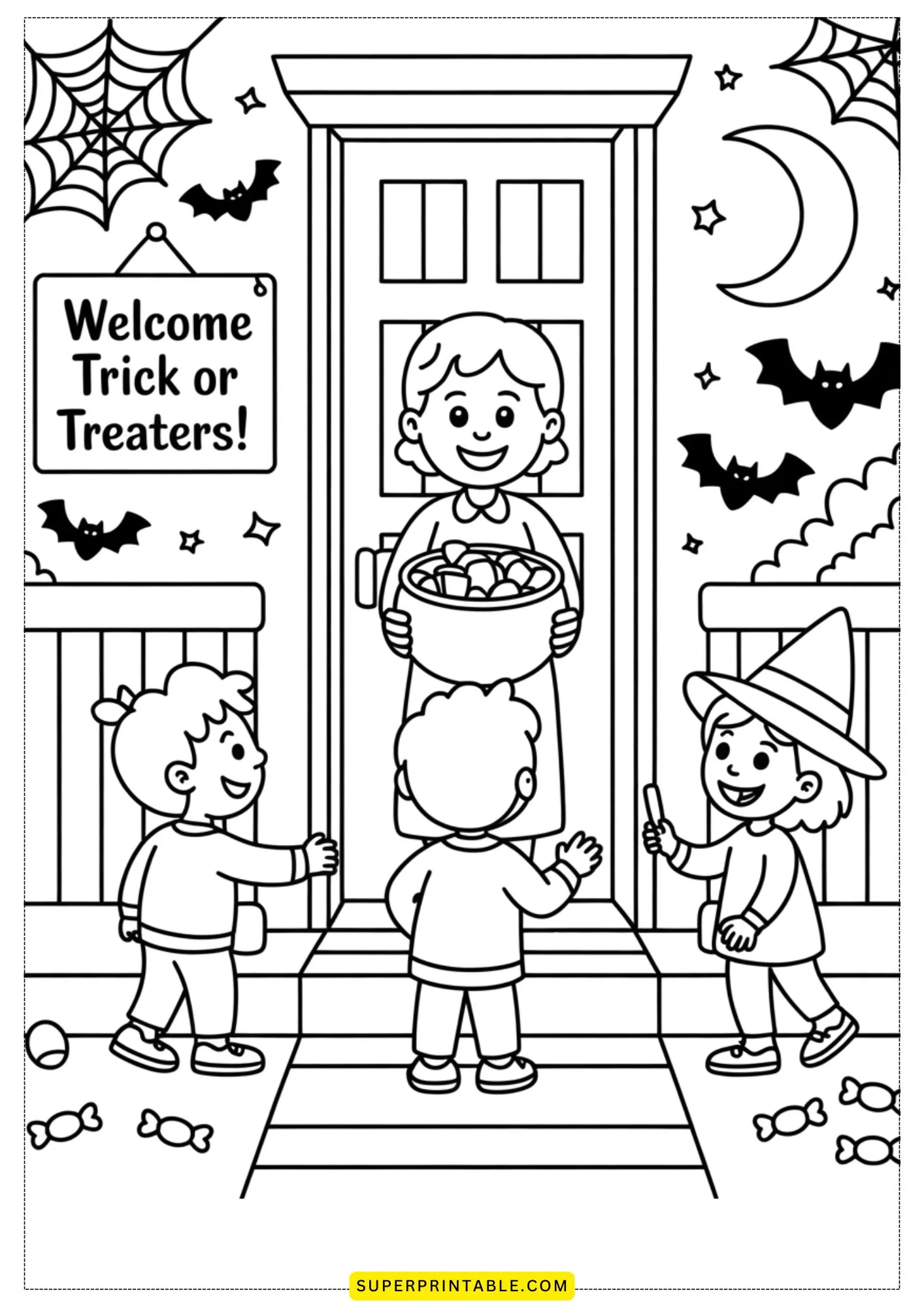 Trick or Treat Adventures Coloring Pages 5