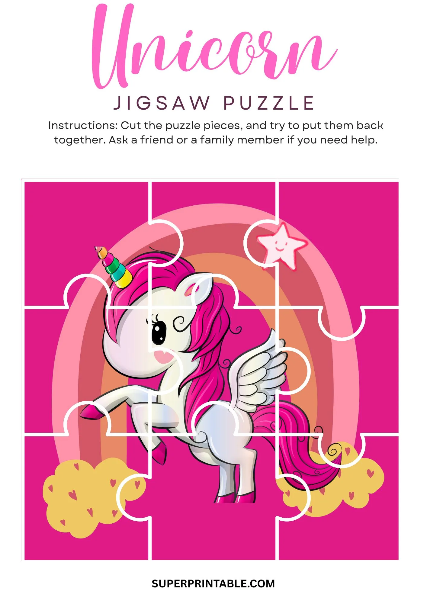 Unicorn Jigsaw Puzzle Activity 6