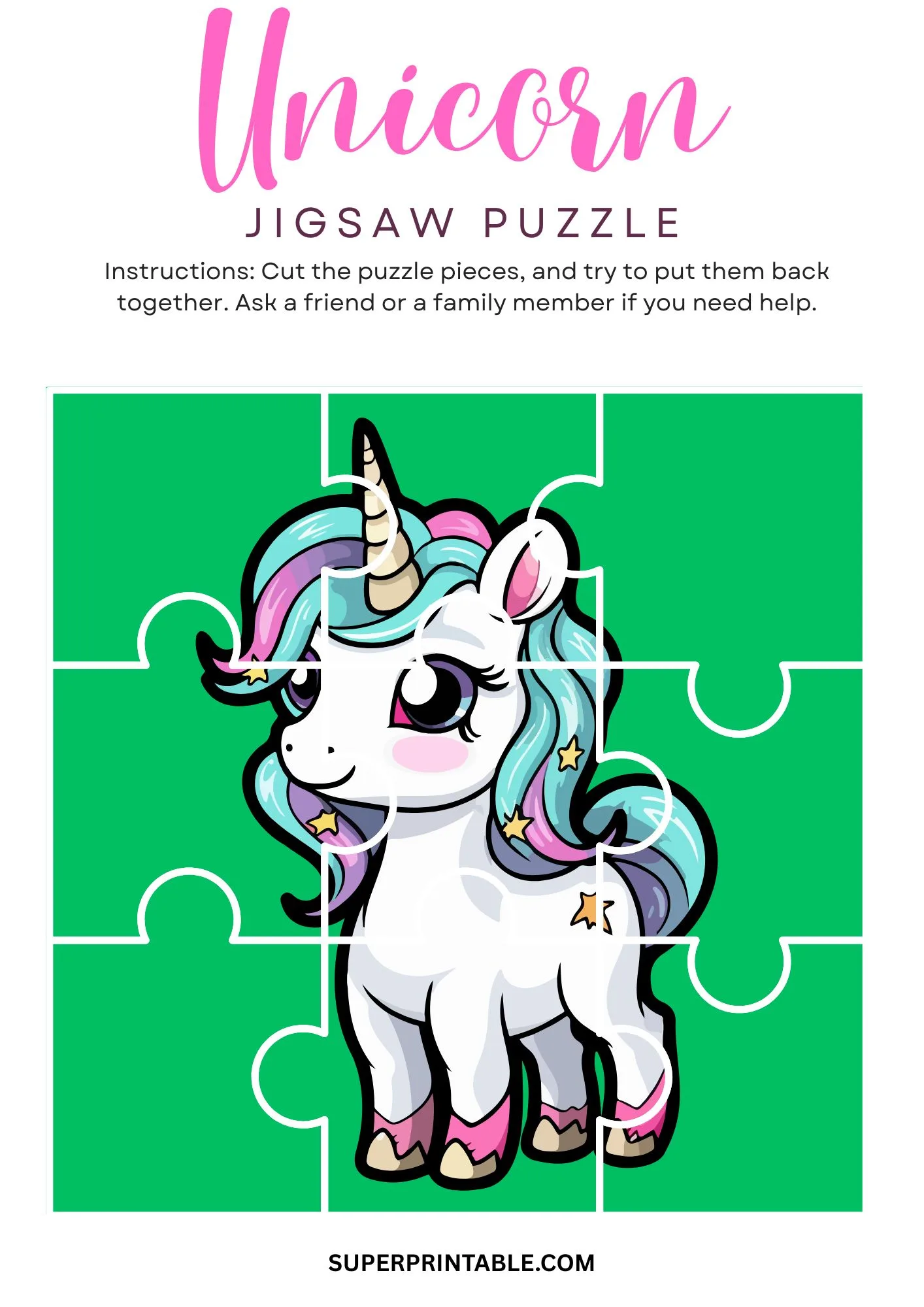 Unicorn Jigsaw Puzzle Activity 7