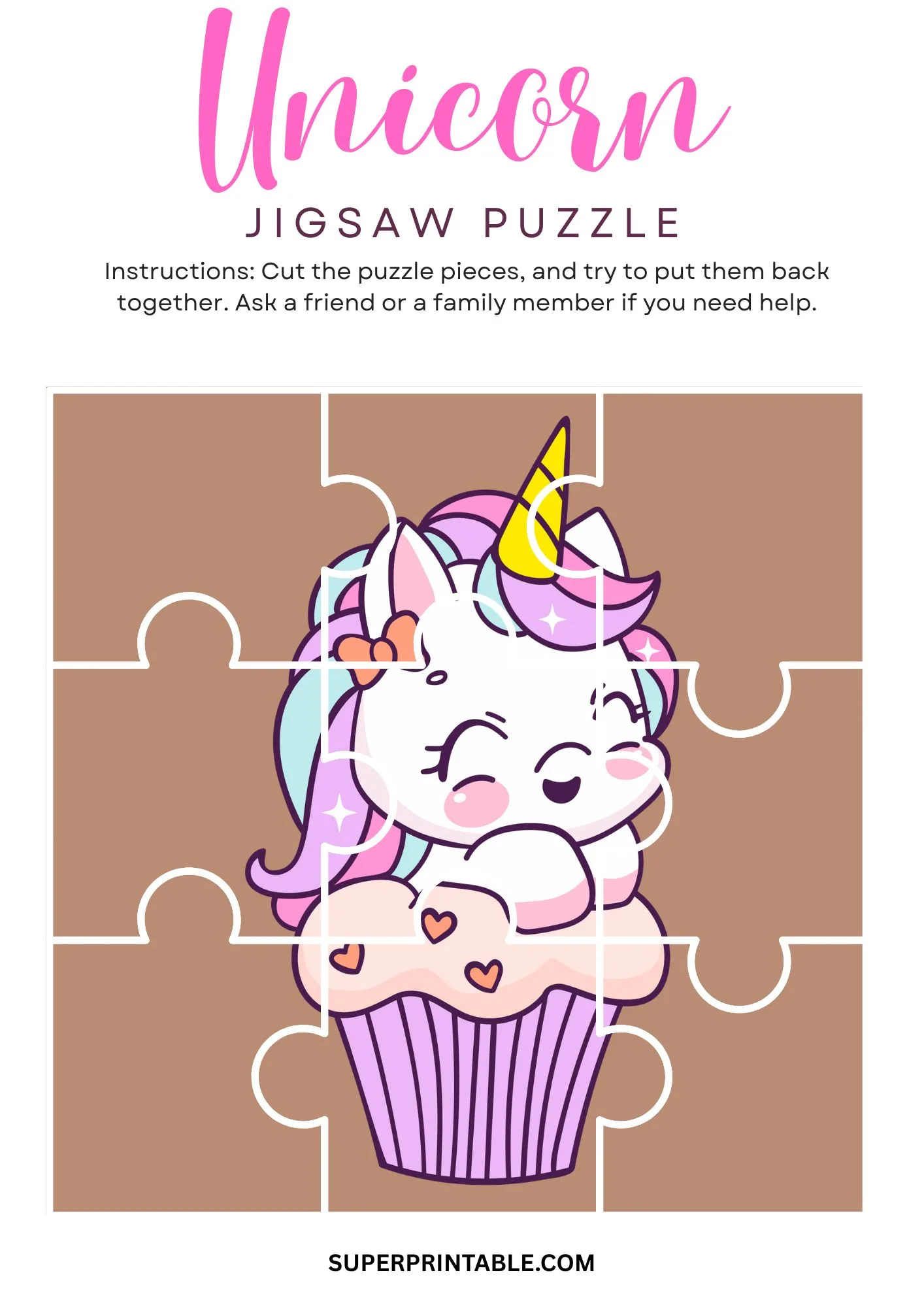 Unicorn Jigsaw Puzzle Activity 8