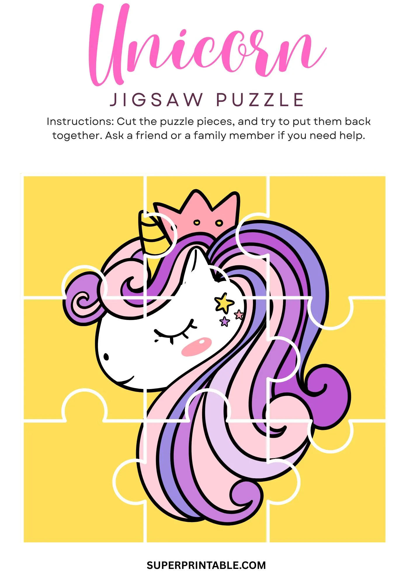 Unicorn Jigsaw Puzzle Activity 9