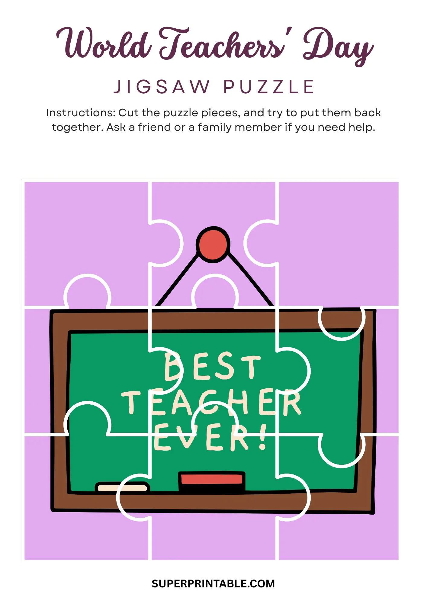 World Teachers Day Jigsaw Puzzle Activity 5