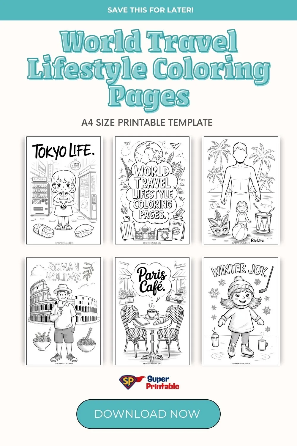 35+ World Travel Lifestyle Coloring Pages Pinterest Image