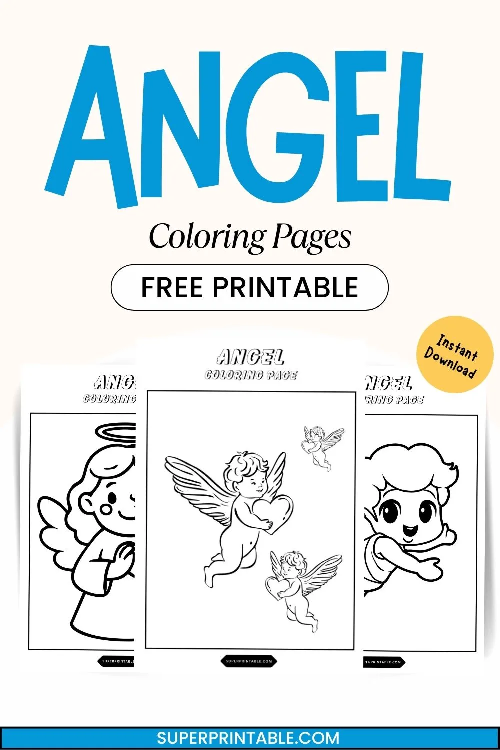 25 Angel Coloring Pages Pinterest Image