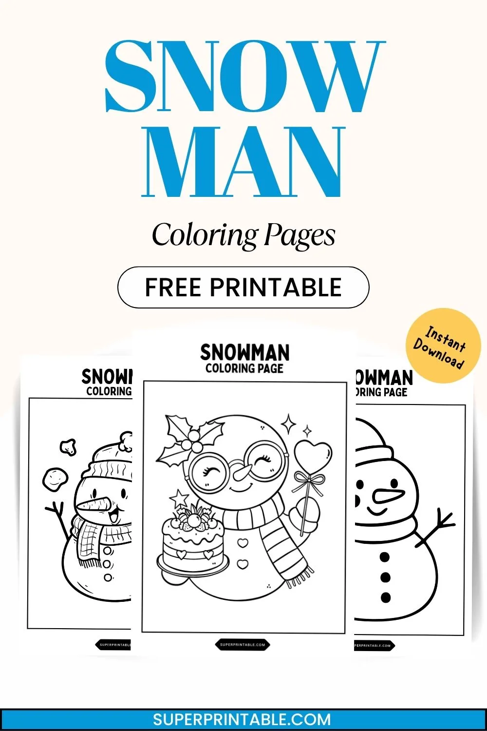 40 Snowman Coloring Pages Pinterest Image