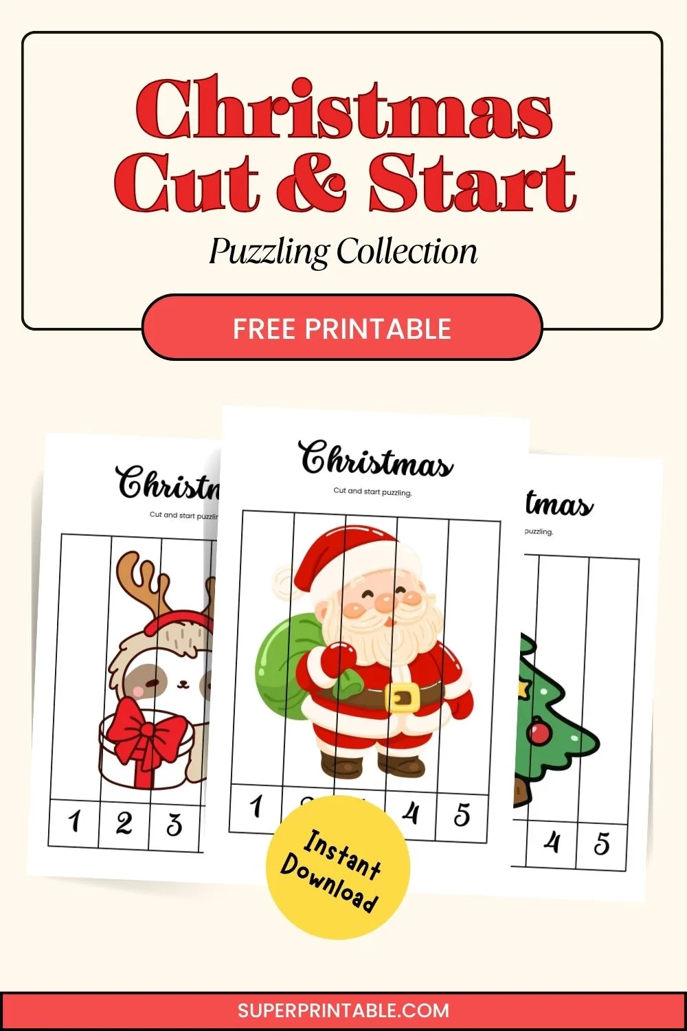 60 Christmas Cut & Start Puzzling Collection Pinterest Image