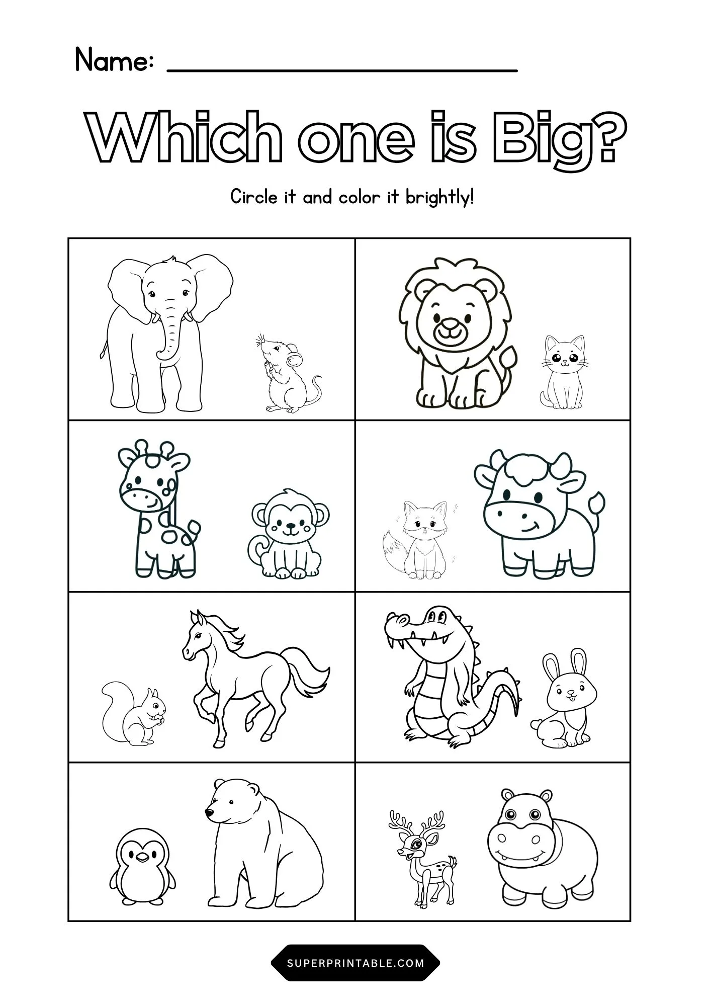 Animals Which one is Big?