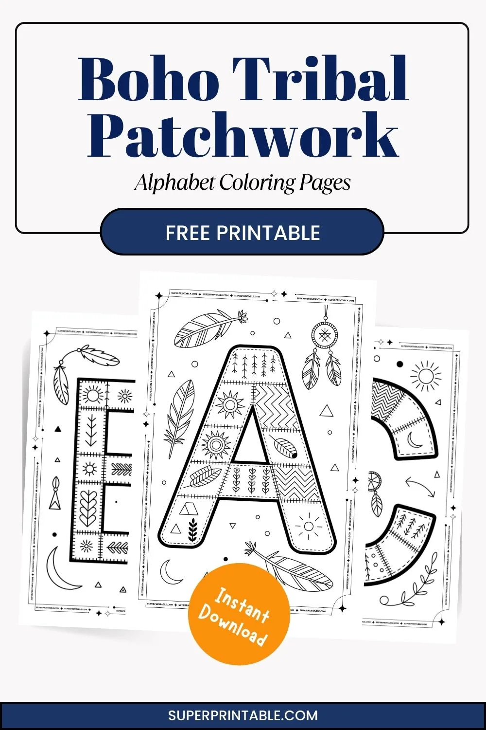 Boho Tribal Patchwork Alphabet Coloring Pages Pinterest Image