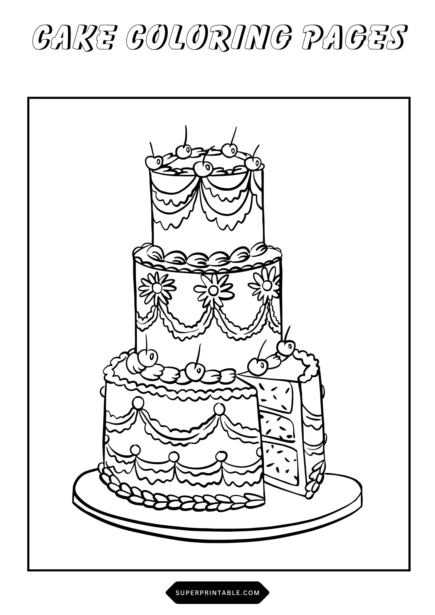 Cake Coloring Pages 4