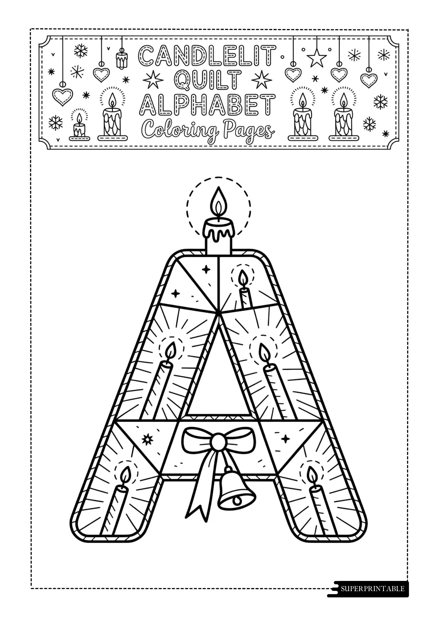 Candlelit Quilt Alphabet Coloring Book 1