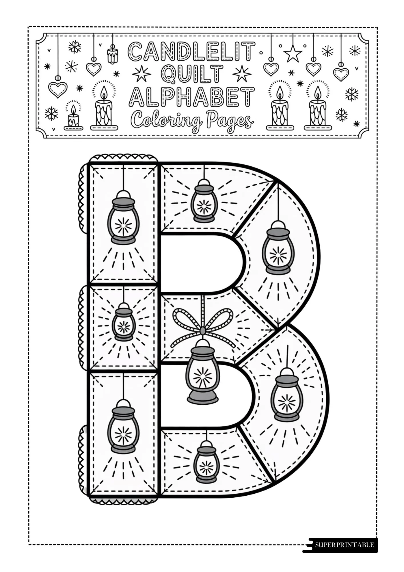 Candlelit Quilt Alphabet Coloring Book 2