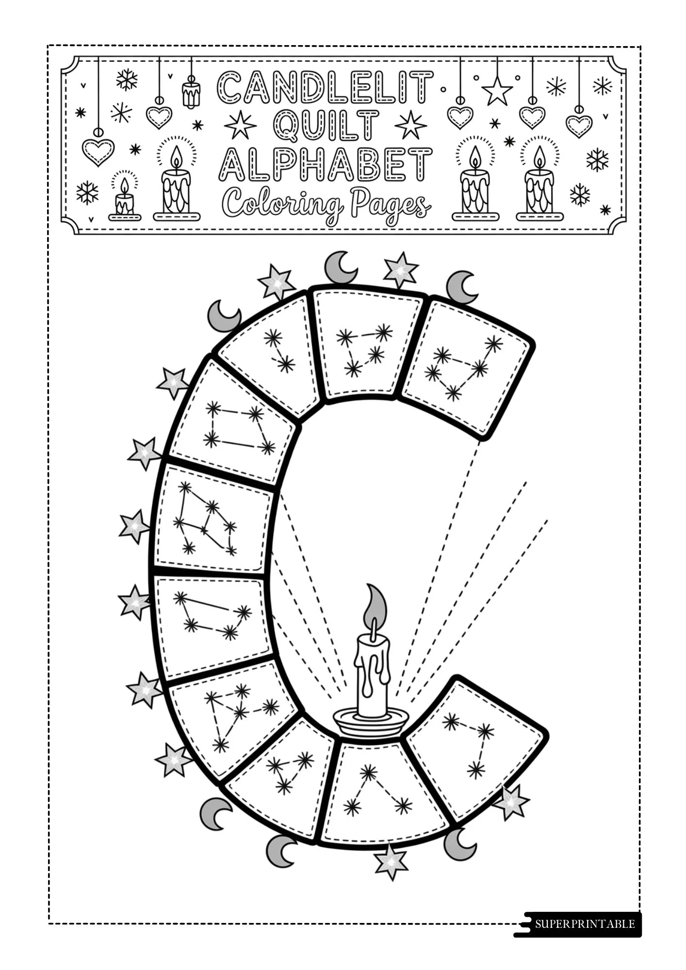 Candlelit Quilt Alphabet Coloring Book 3
