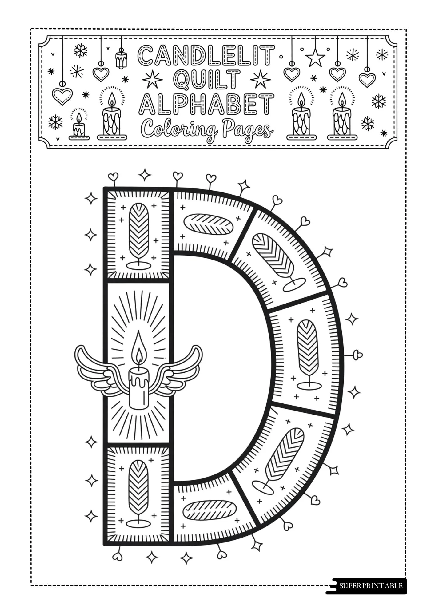 Candlelit Quilt Alphabet Coloring Book 4