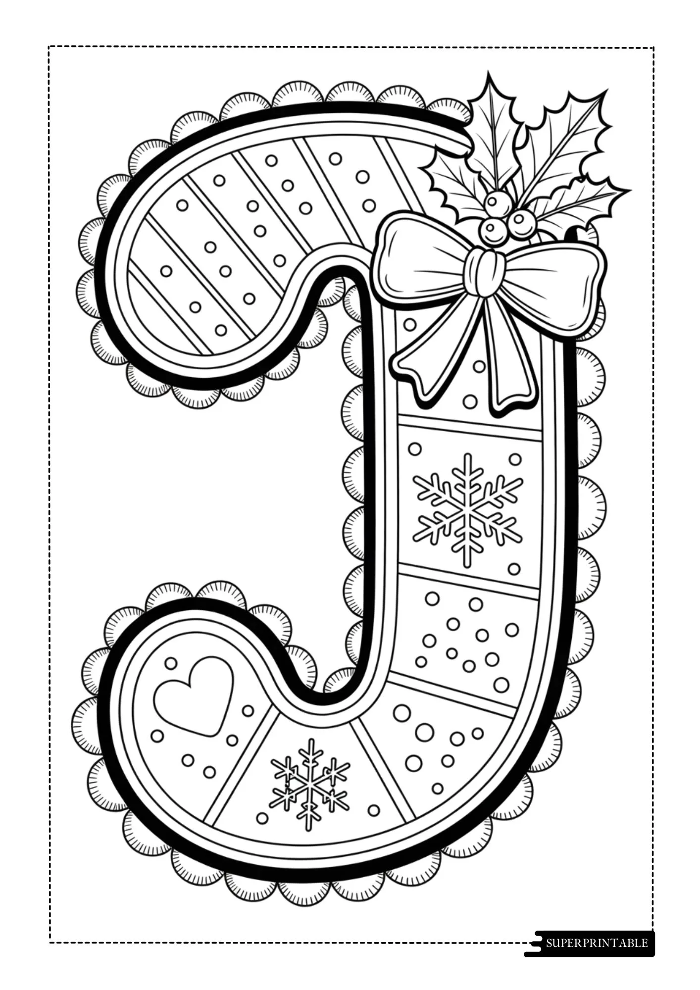 Christmas Cookie Patch Alphabet Coloring Pages 10