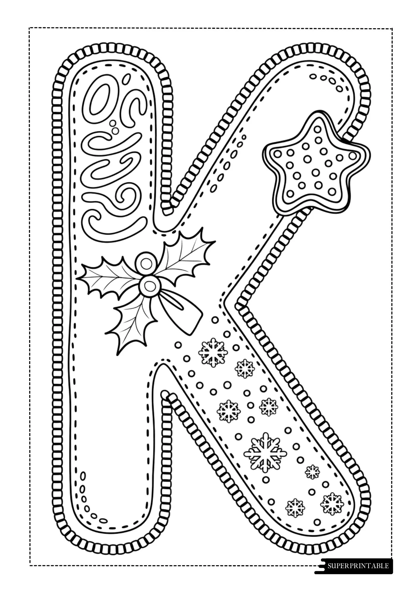 Christmas Cookie Patch Alphabet Coloring Pages 11