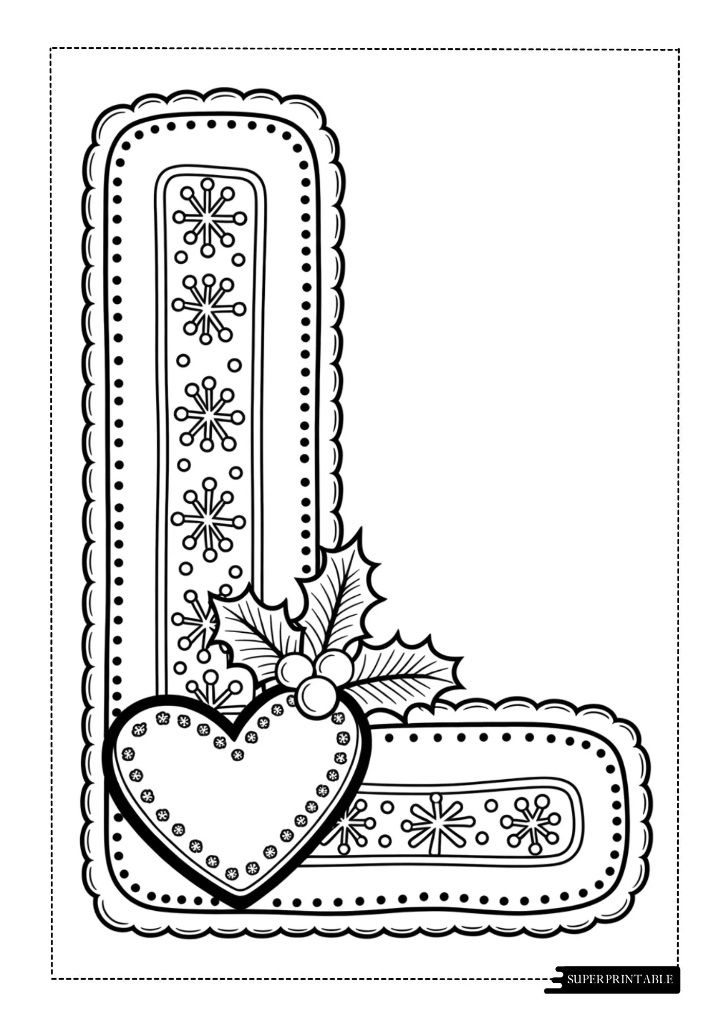 Christmas Cookie Patch Alphabet Coloring Pages 12