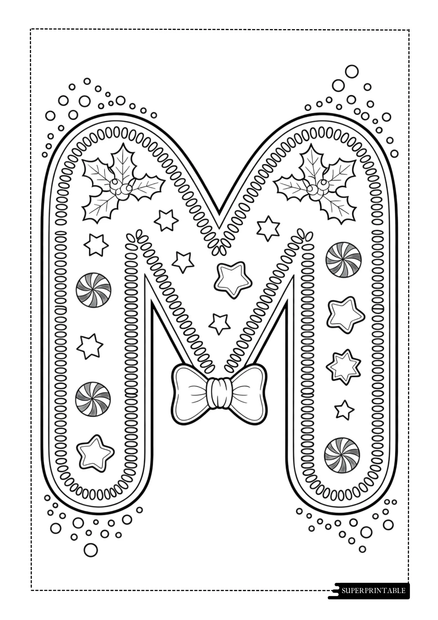 Christmas Cookie Patch Alphabet Coloring Pages 13