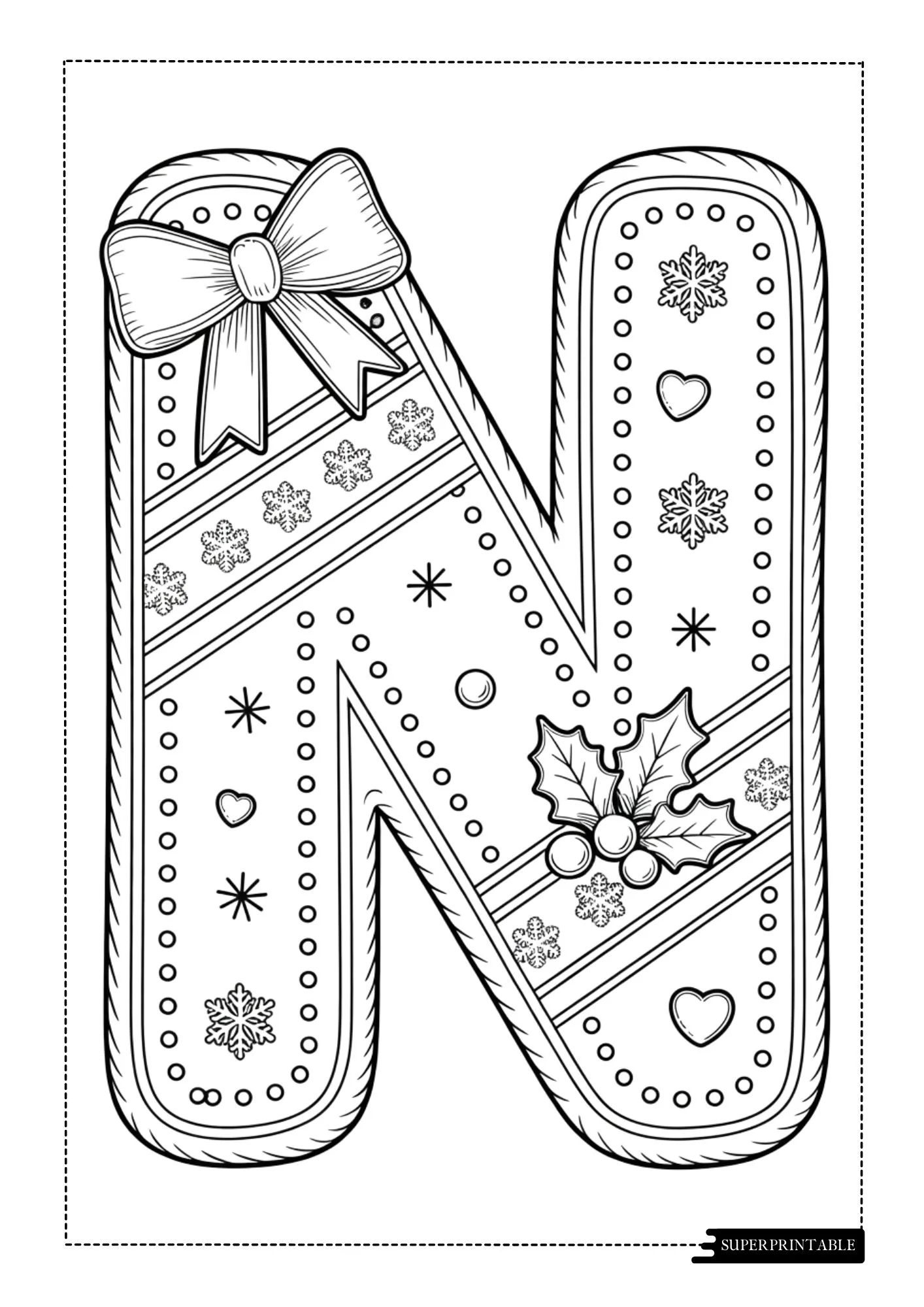 Christmas Cookie Patch Alphabet Coloring Pages 14