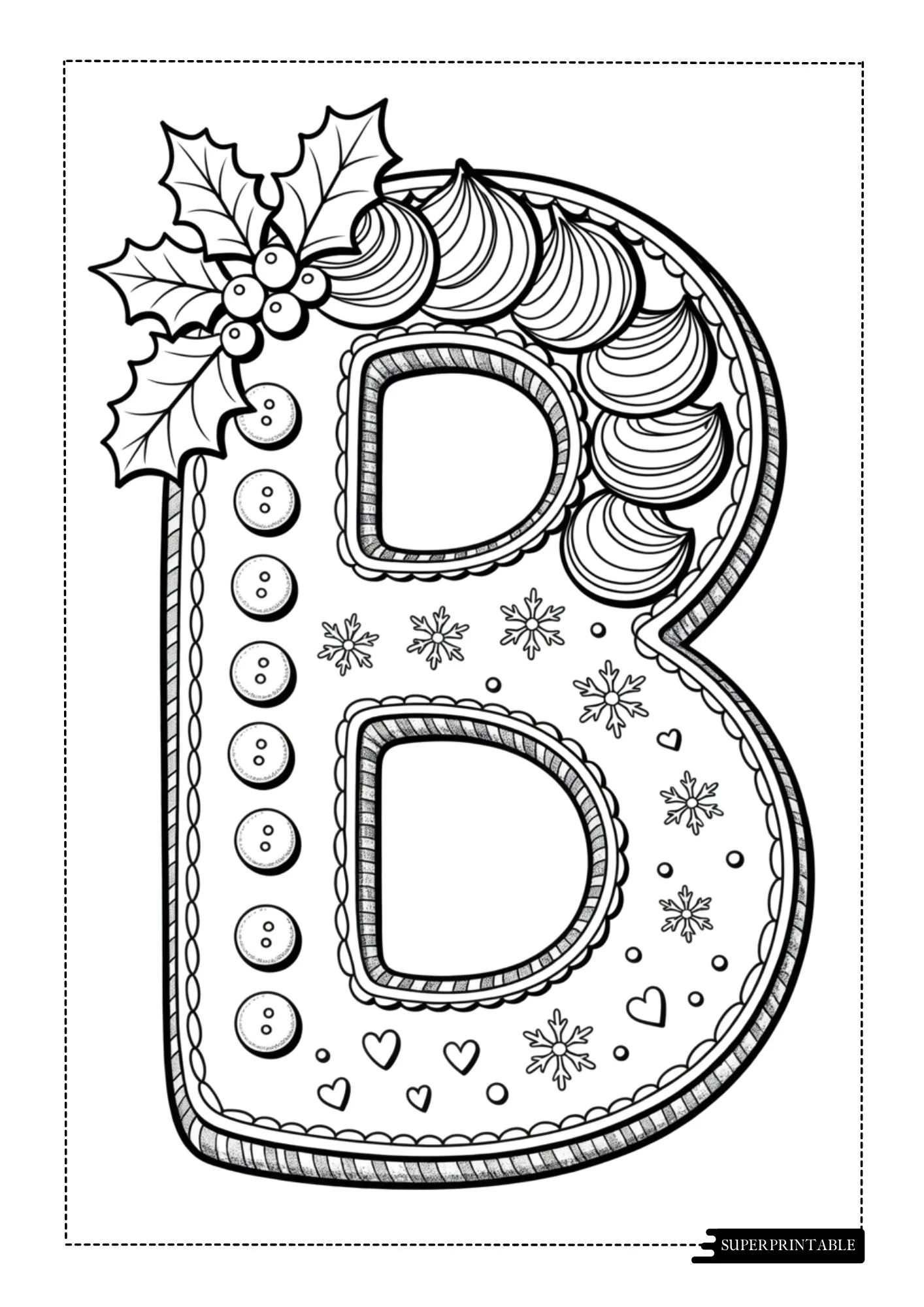 Christmas Cookie Patch Alphabet Coloring Pages 2
