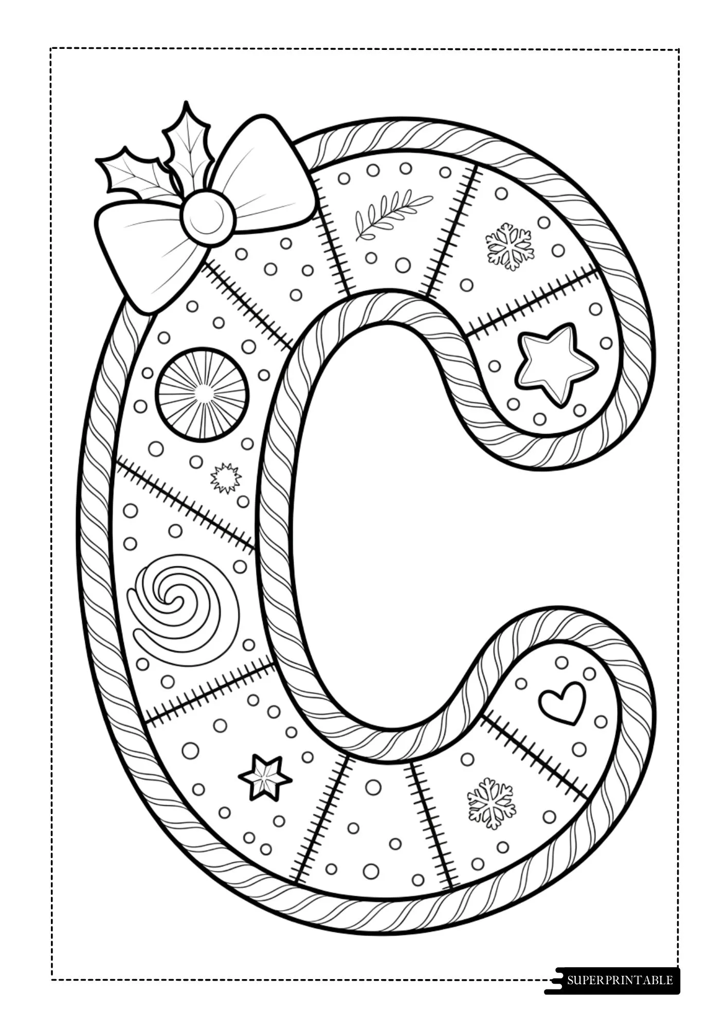 Christmas Cookie Patch Alphabet Coloring Pages 3