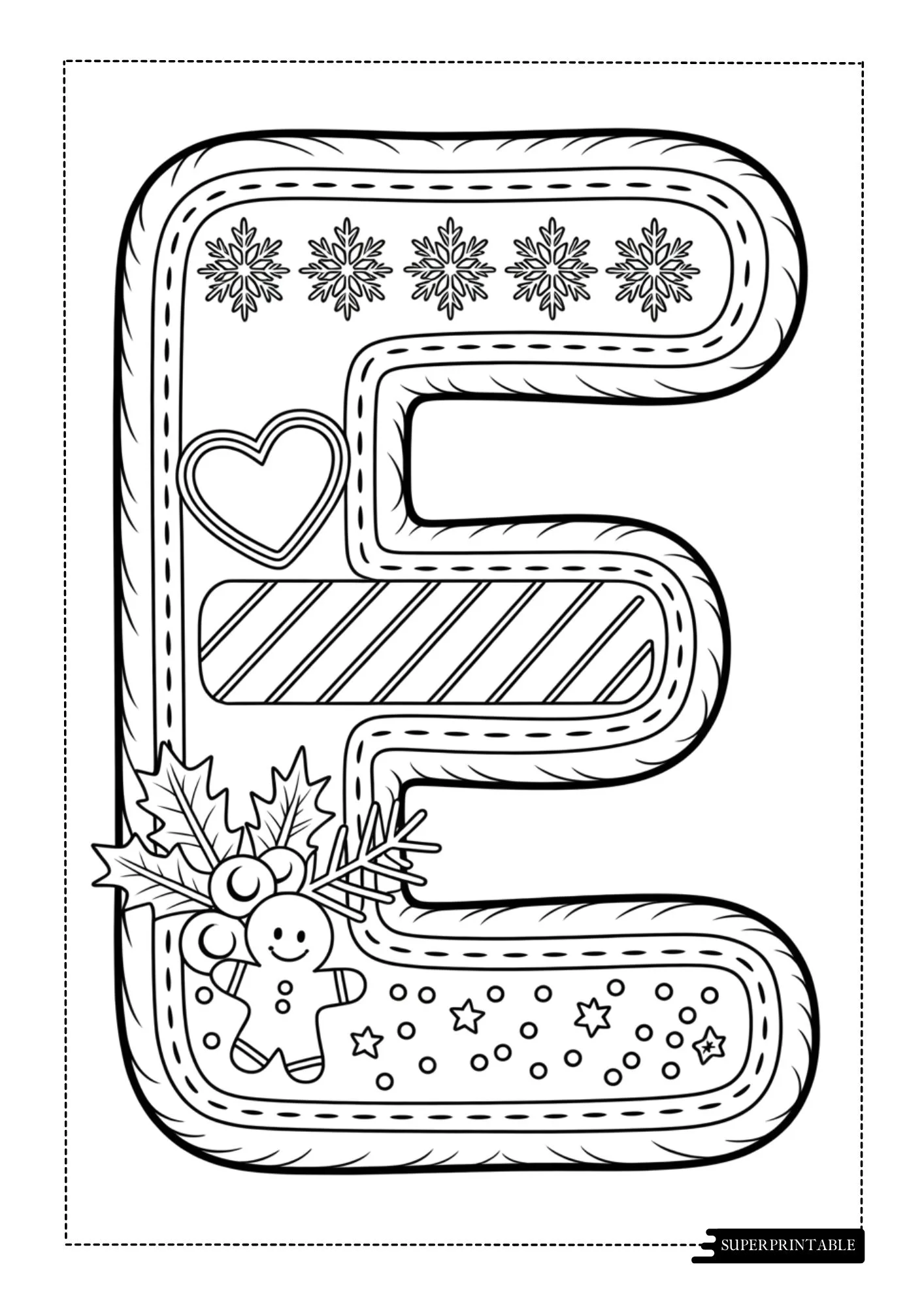 Christmas Cookie Patch Alphabet Coloring Pages 5