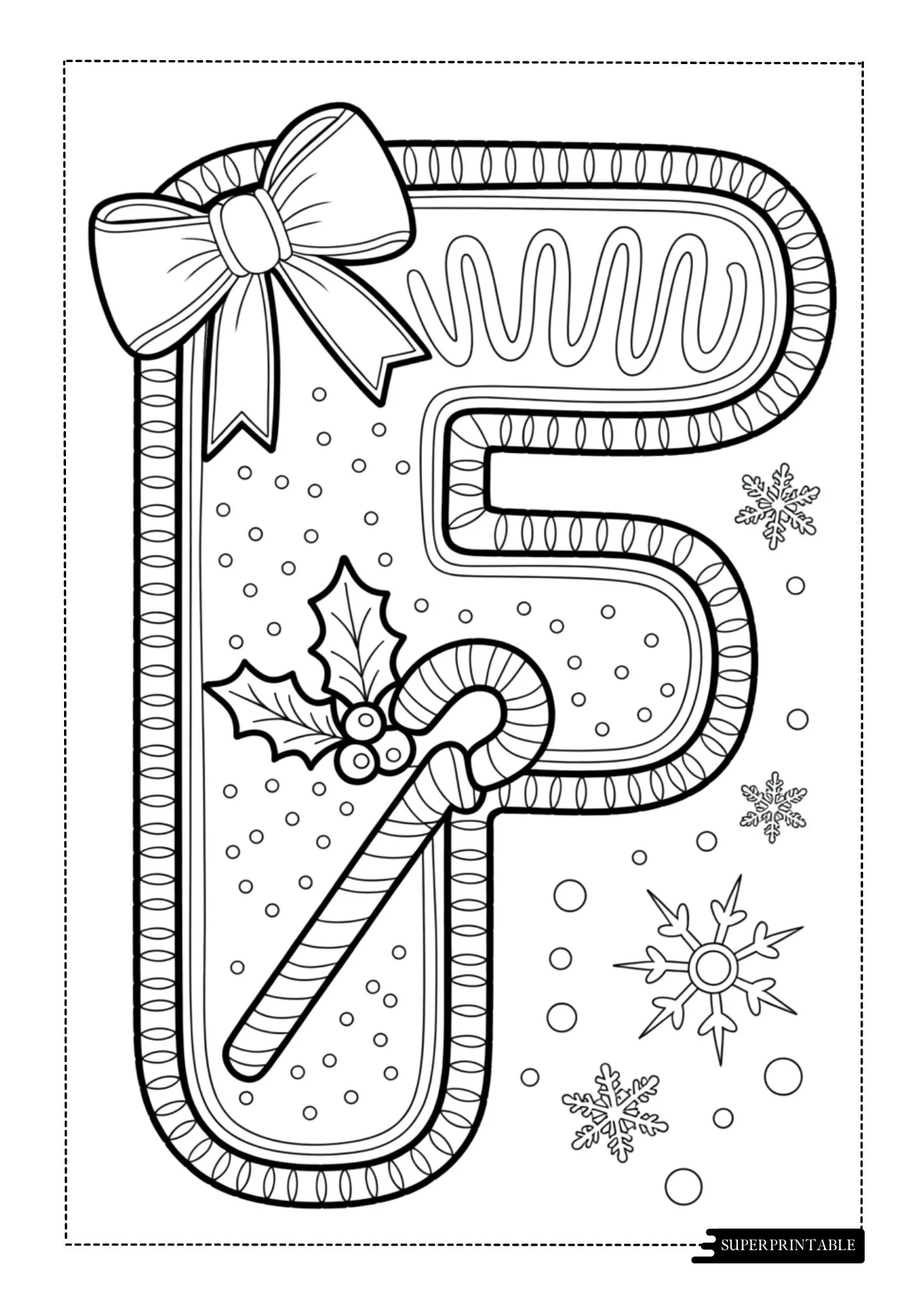 Christmas Cookie Patch Alphabet Coloring Pages 6