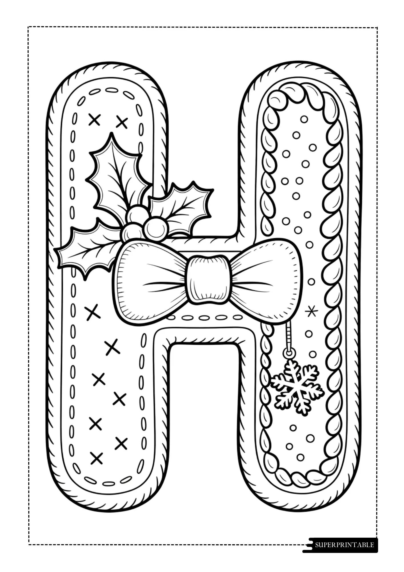 Christmas Cookie Patch Alphabet Coloring Pages 8