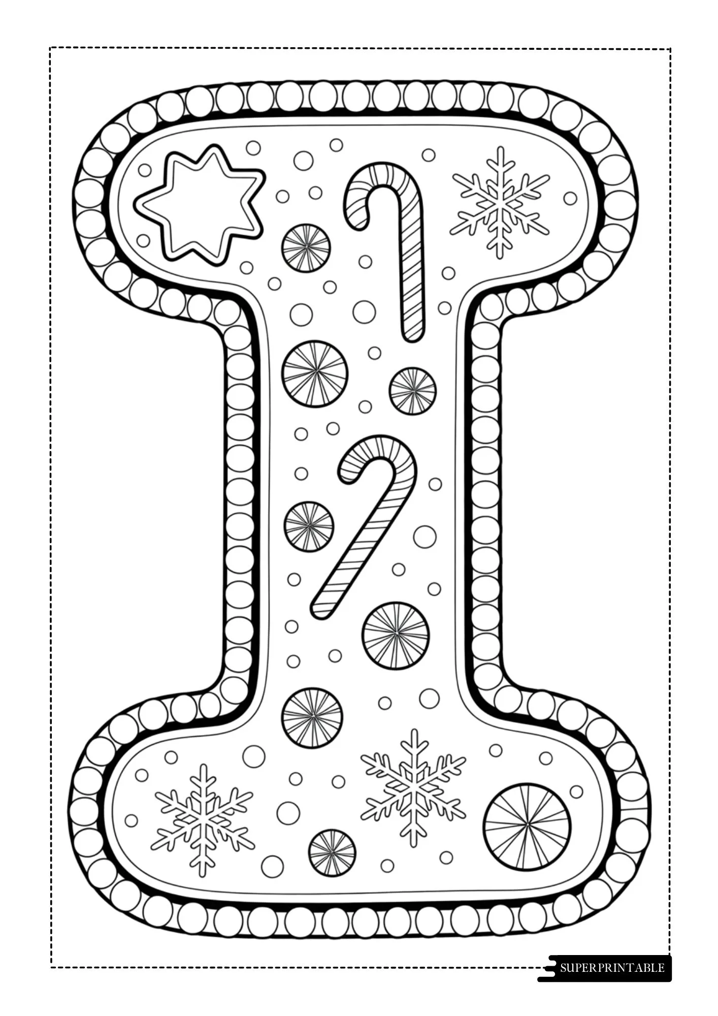 Christmas Cookie Patch Alphabet Coloring Pages 9
