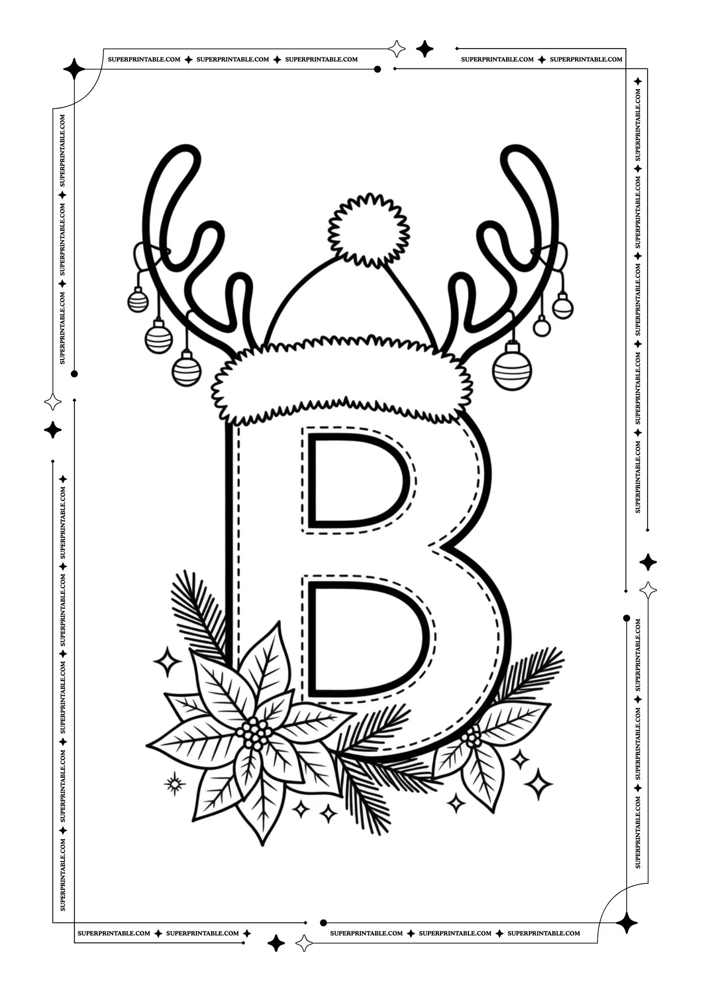 Christmas Decor Alphabet Coloring Pages 2