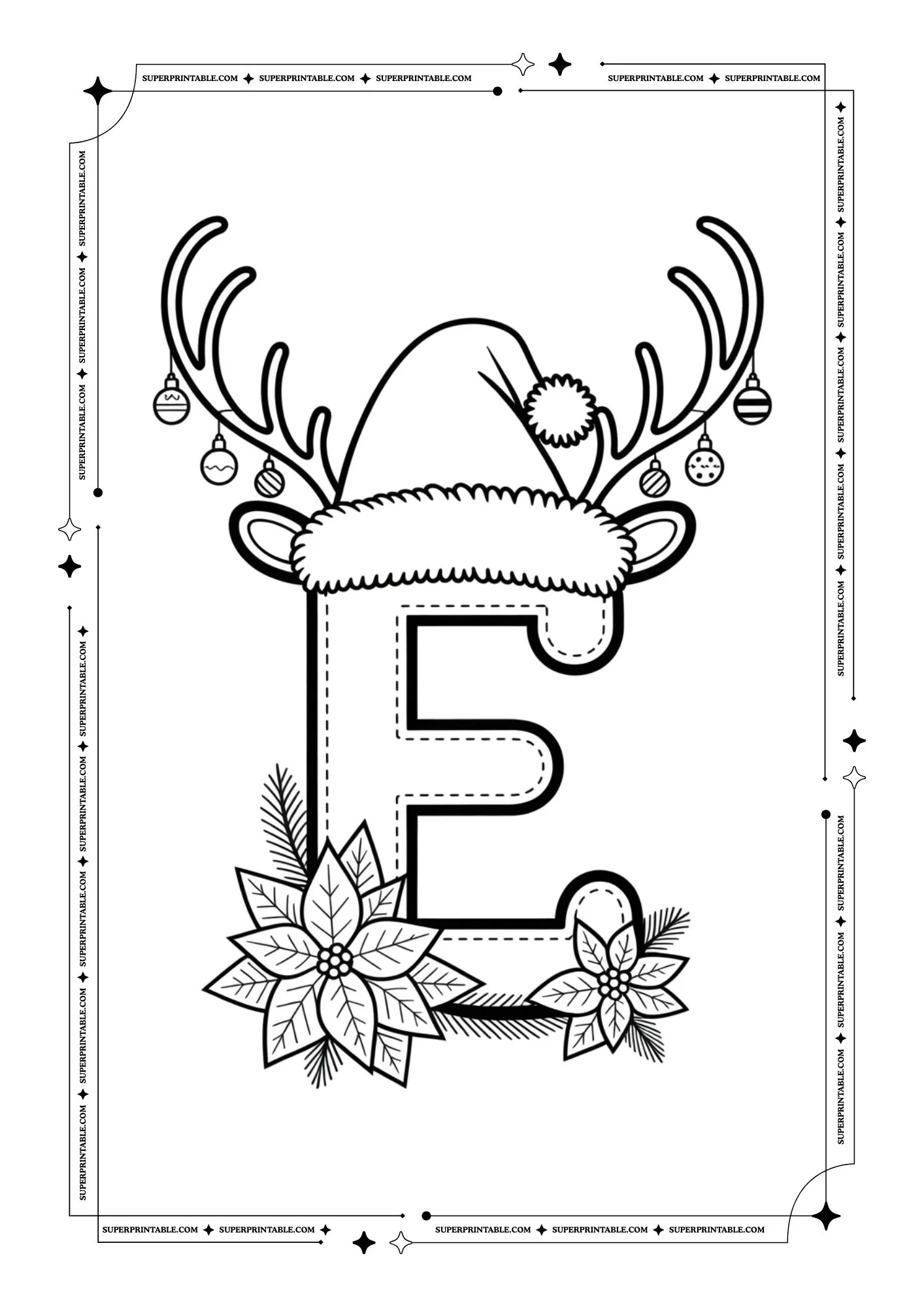 Christmas Decor Alphabet Coloring Pages 5