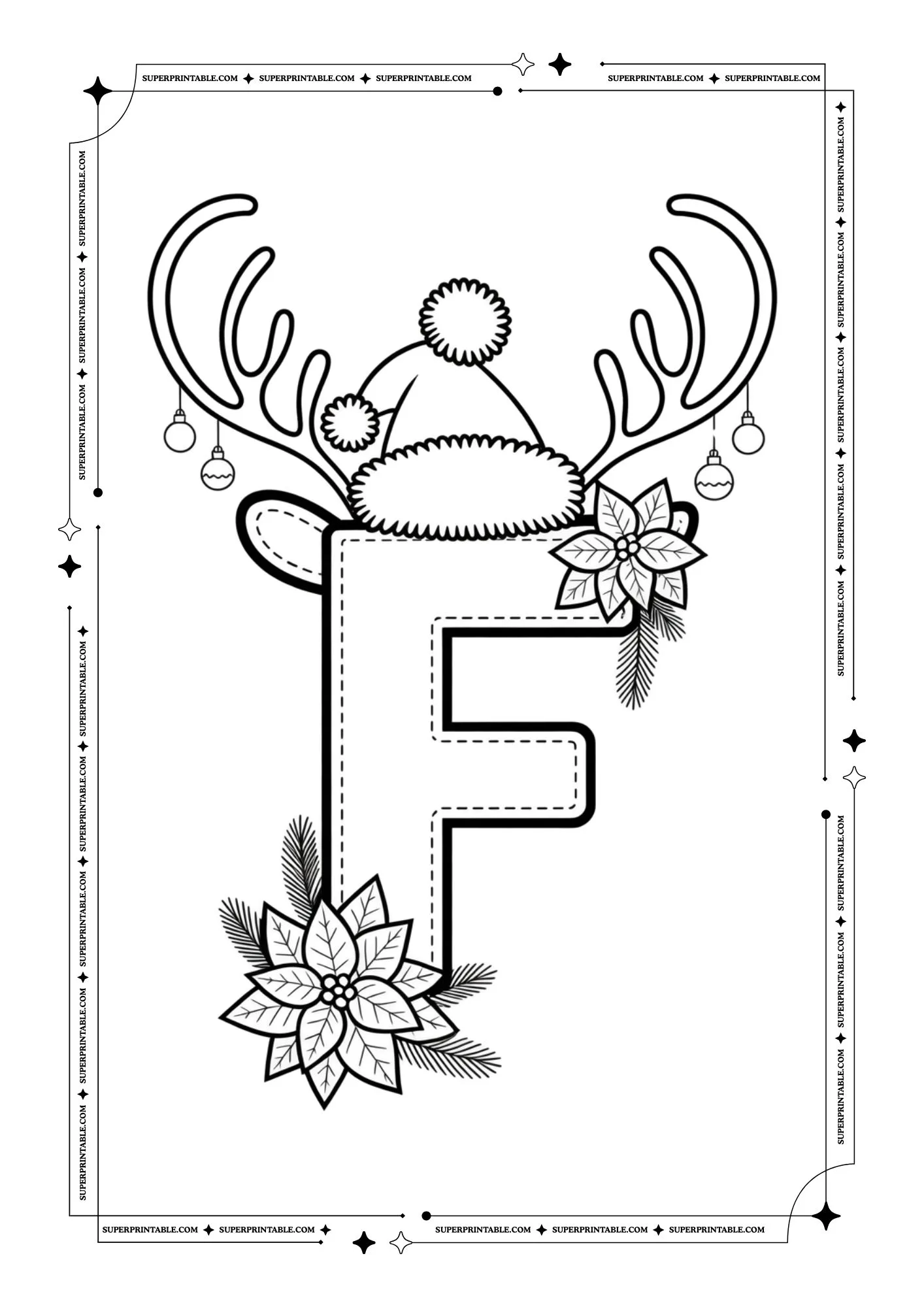 Christmas Decor Alphabet Coloring Pages 6