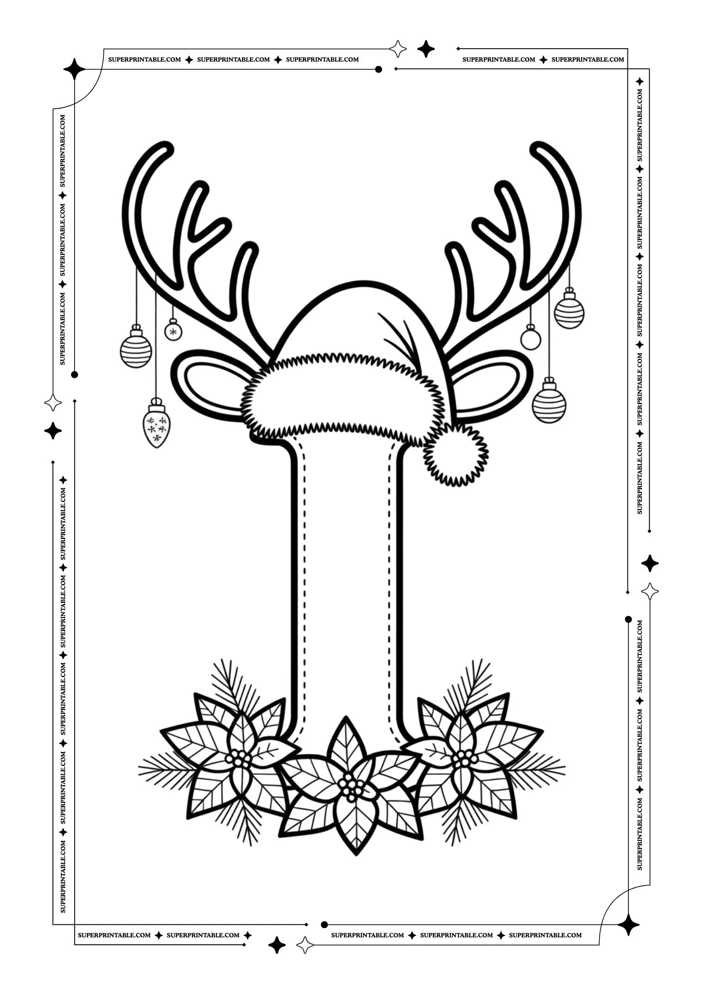 Christmas Decor Alphabet Coloring Pages 9