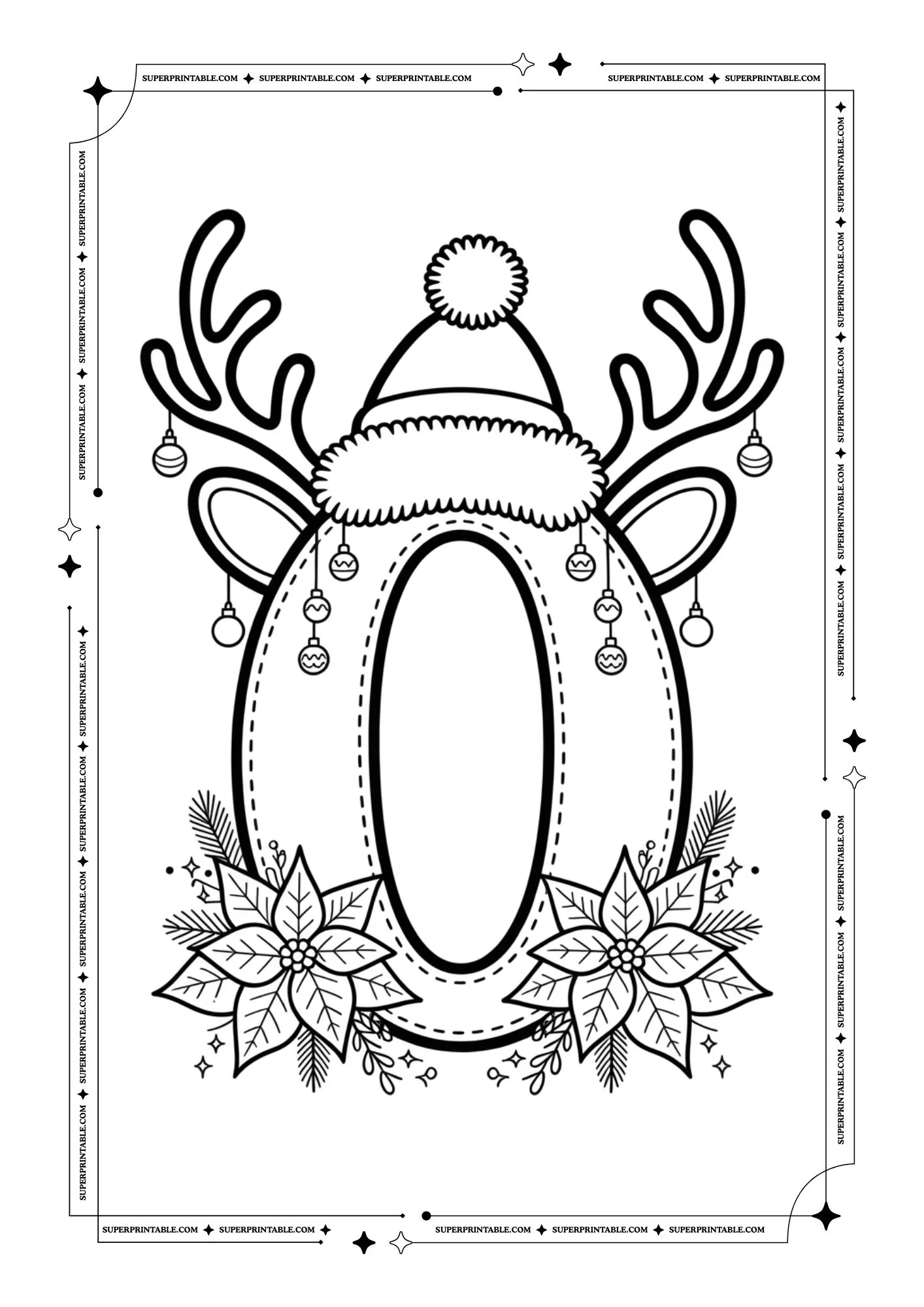 Christmas Decor Number Coloring Pages 1