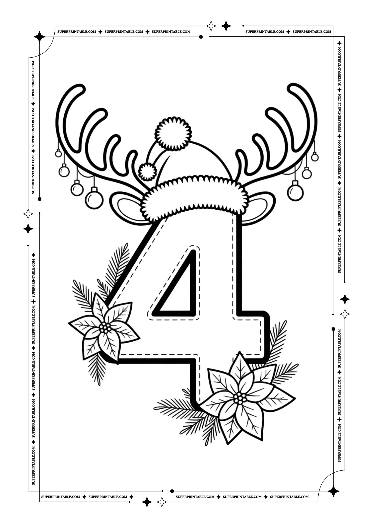 Christmas Decor Number Coloring Pages 5