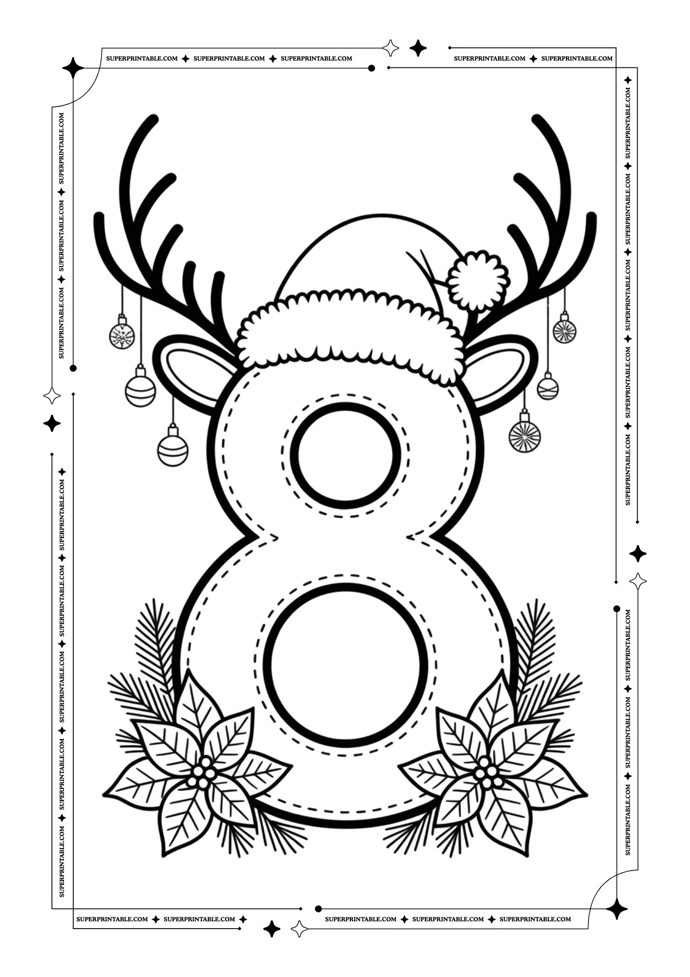 Christmas Decor Number Coloring Pages 9