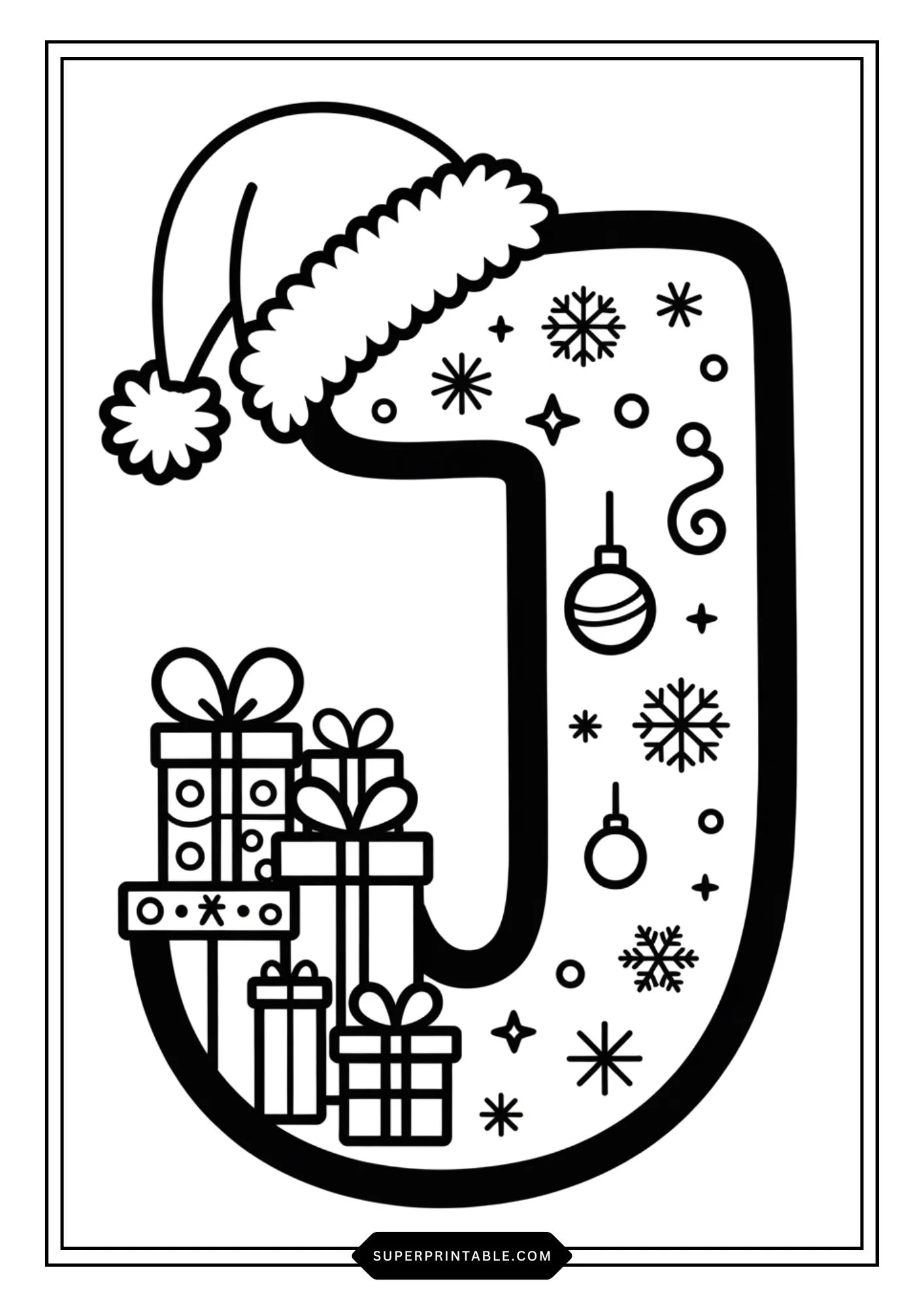 Christmas Gift Alphabet Coloring Pages For Kids 10